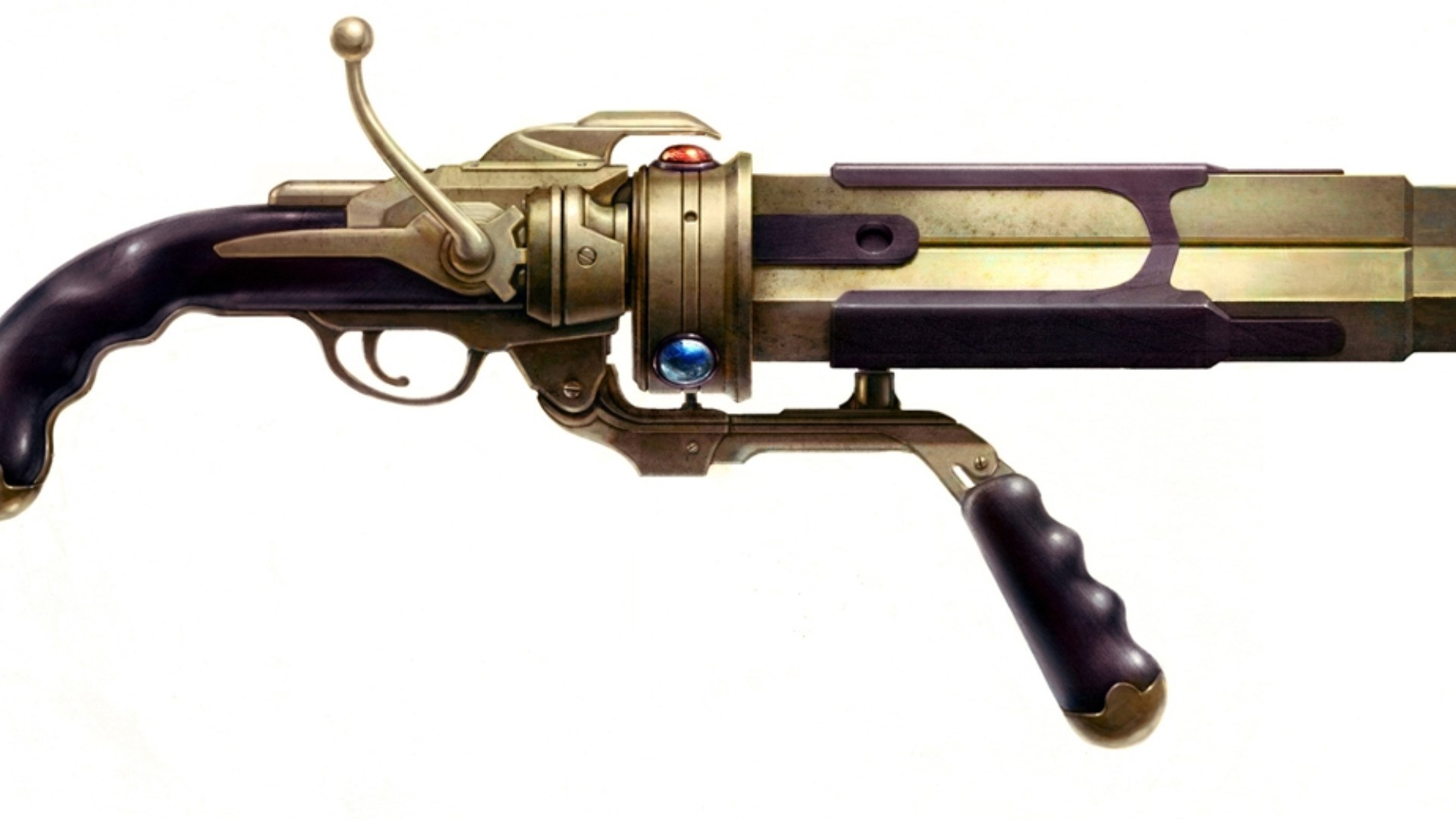 Steampunk weapon with gems and ornate handle HD Wallpaper
