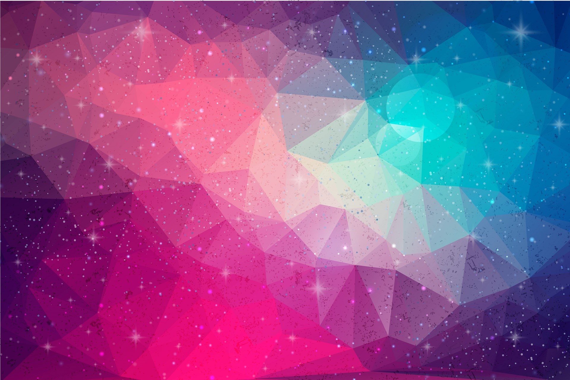 Abstract Geometric Galaxy with Stars HD Wallpaper