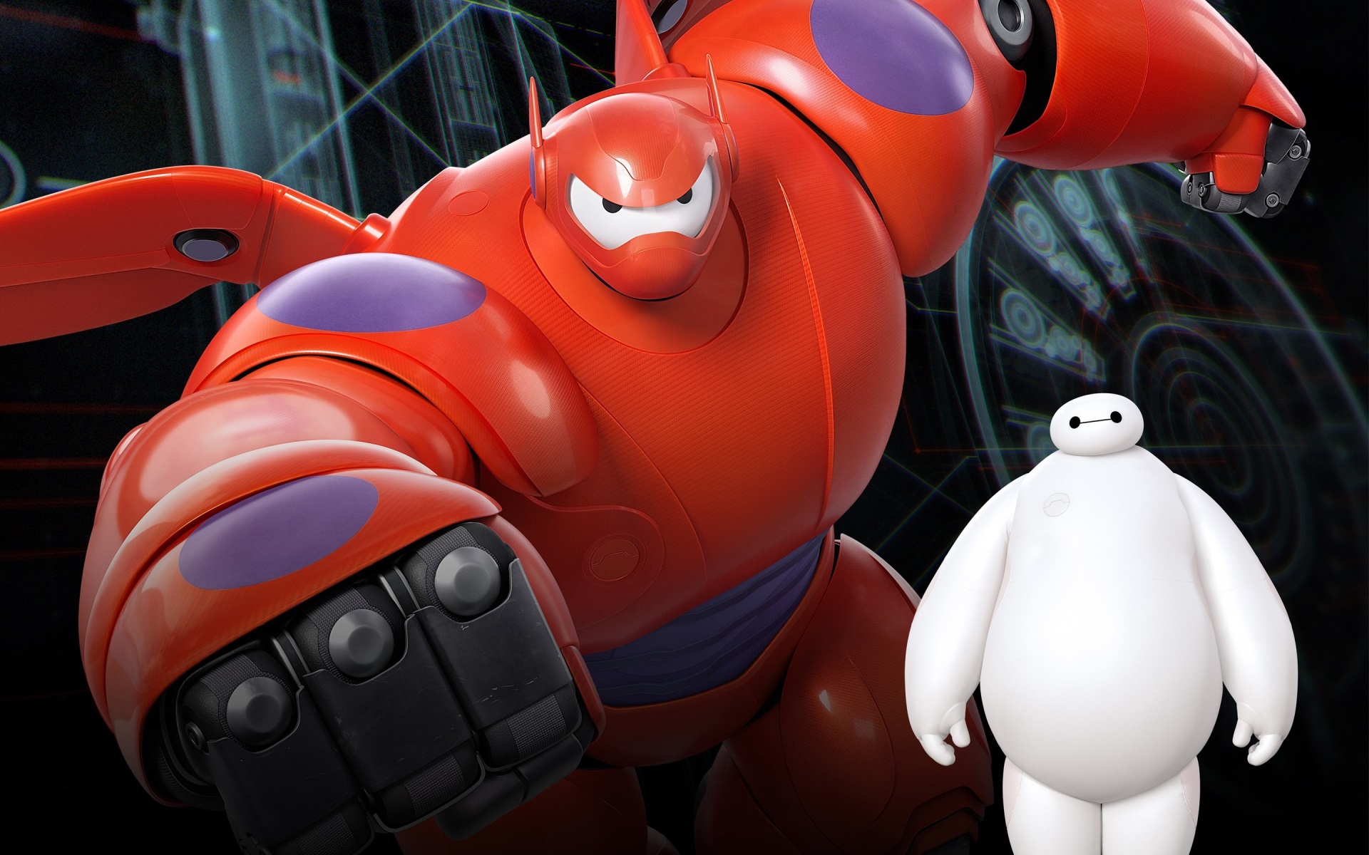 Baymax and Fredzilla from Big Hero 6 HD Wallpaper