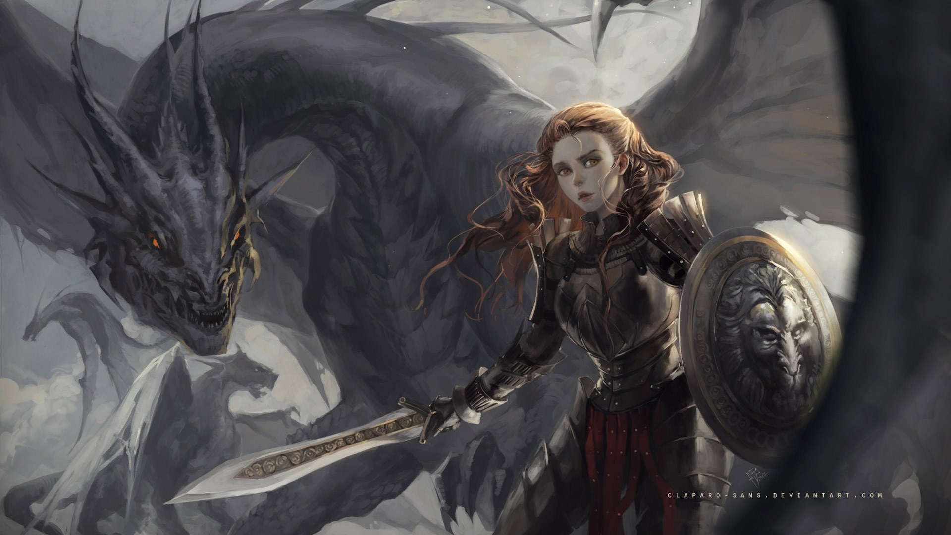 Woman warrior with dragon from Dark Souls 3 HD Wallpaper