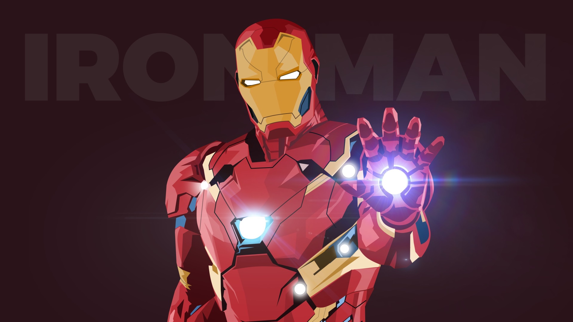 Iron Man with glowing repulsor HD Wallpaper