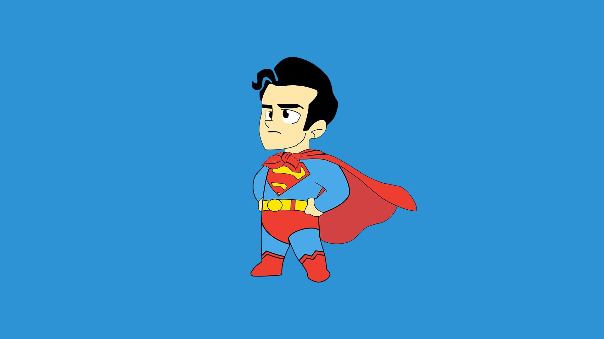 Superman in cartoon style HD Wallpaper