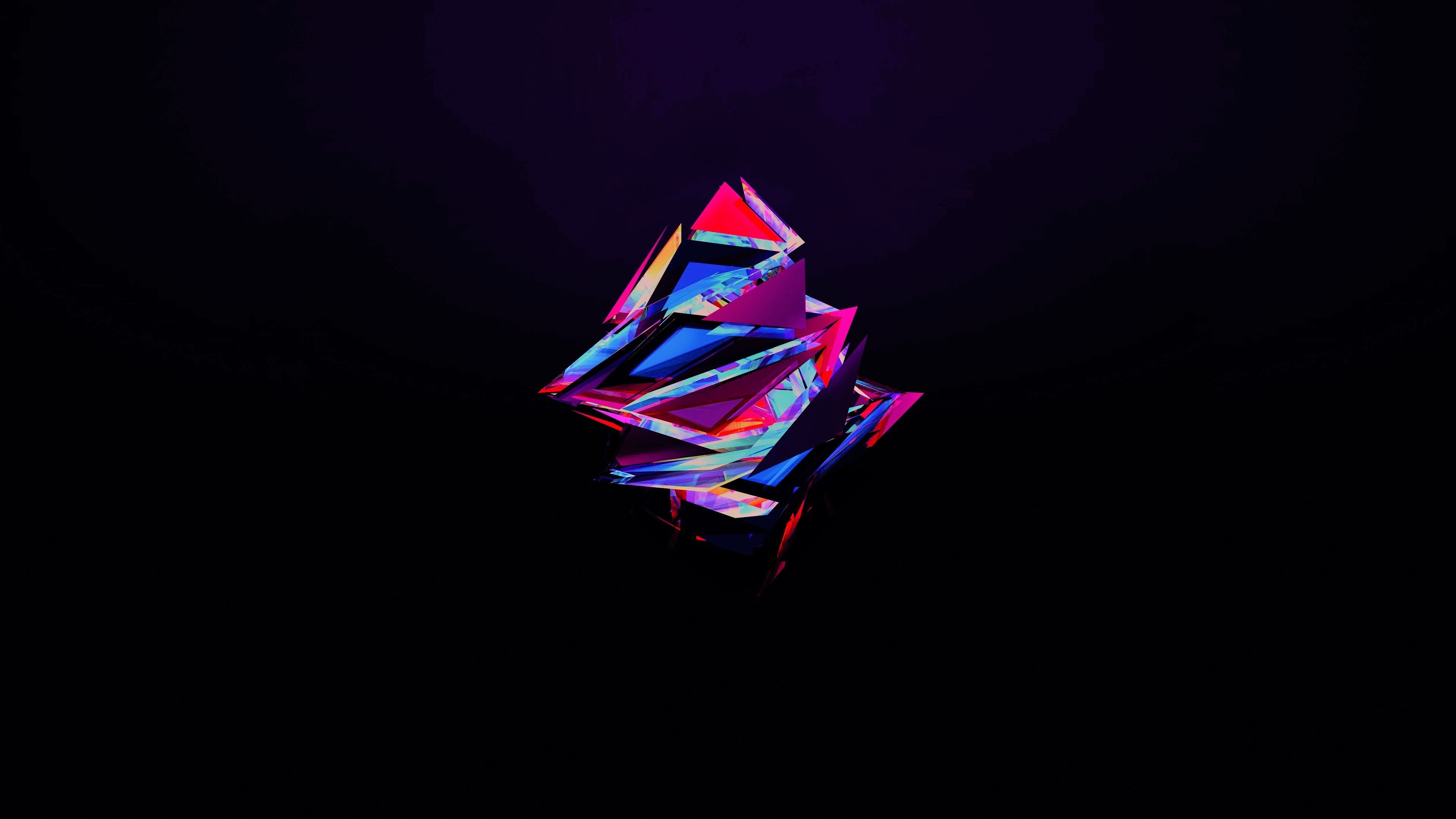 Abstract 4K Geometric Crystal Formation HD Wallpaper