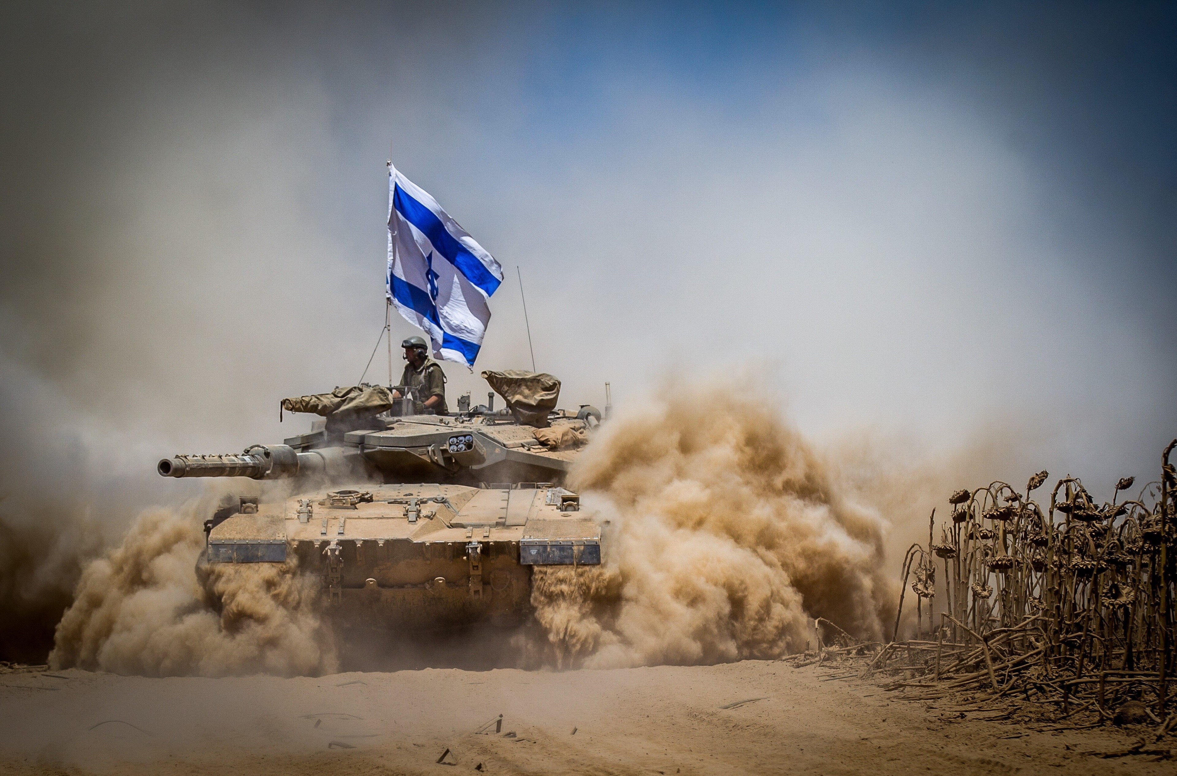Merkava Mark IV Tank with Israeli Flag 4K HD Wallpaper