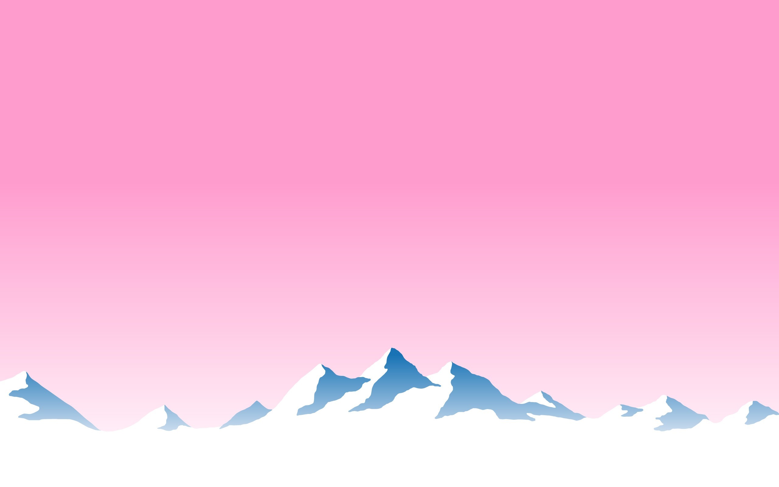 Pink sky over snowy mountains HD Wallpaper