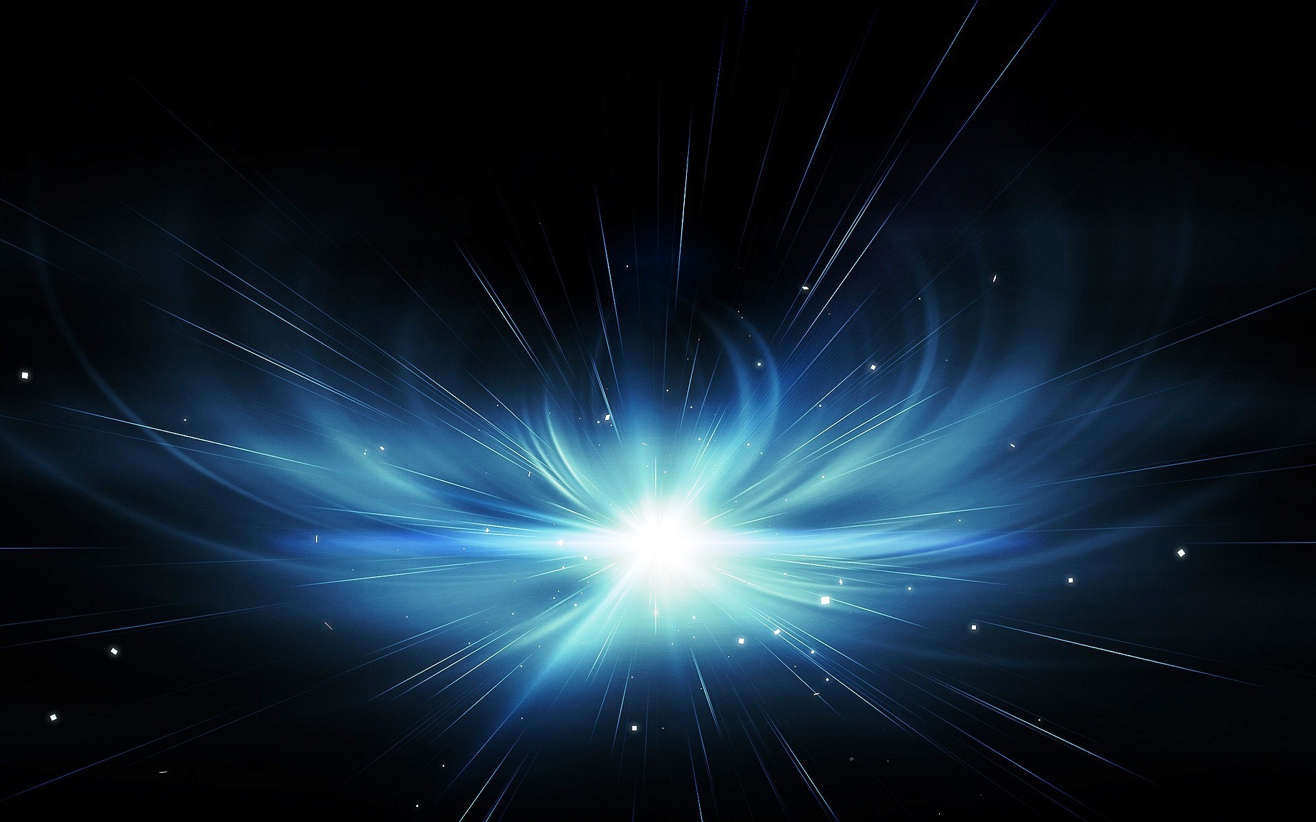 Abstract blue light explosion on black background HD Wallpaper