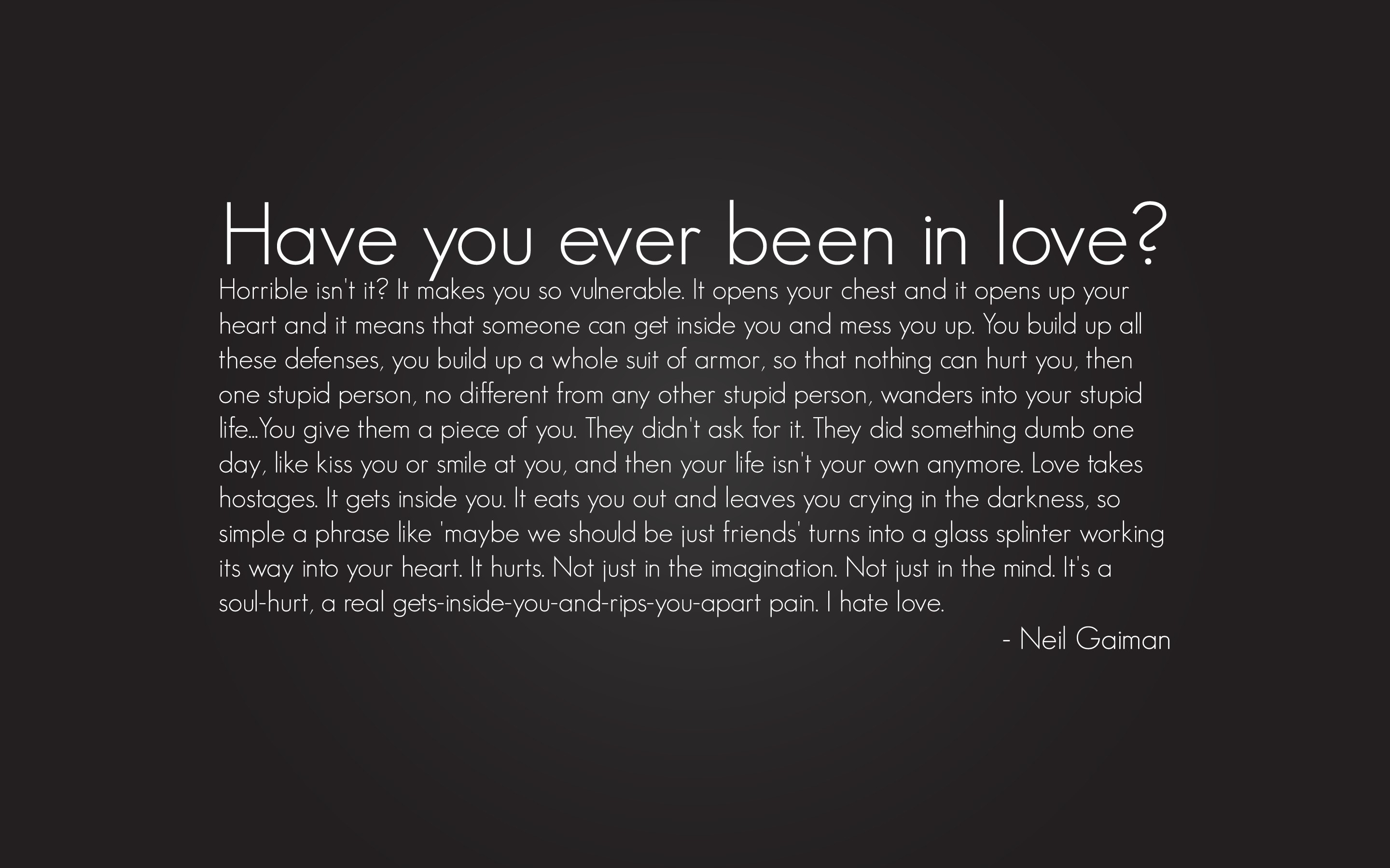 Love Quote by Neil Gaiman HD Wallpaper