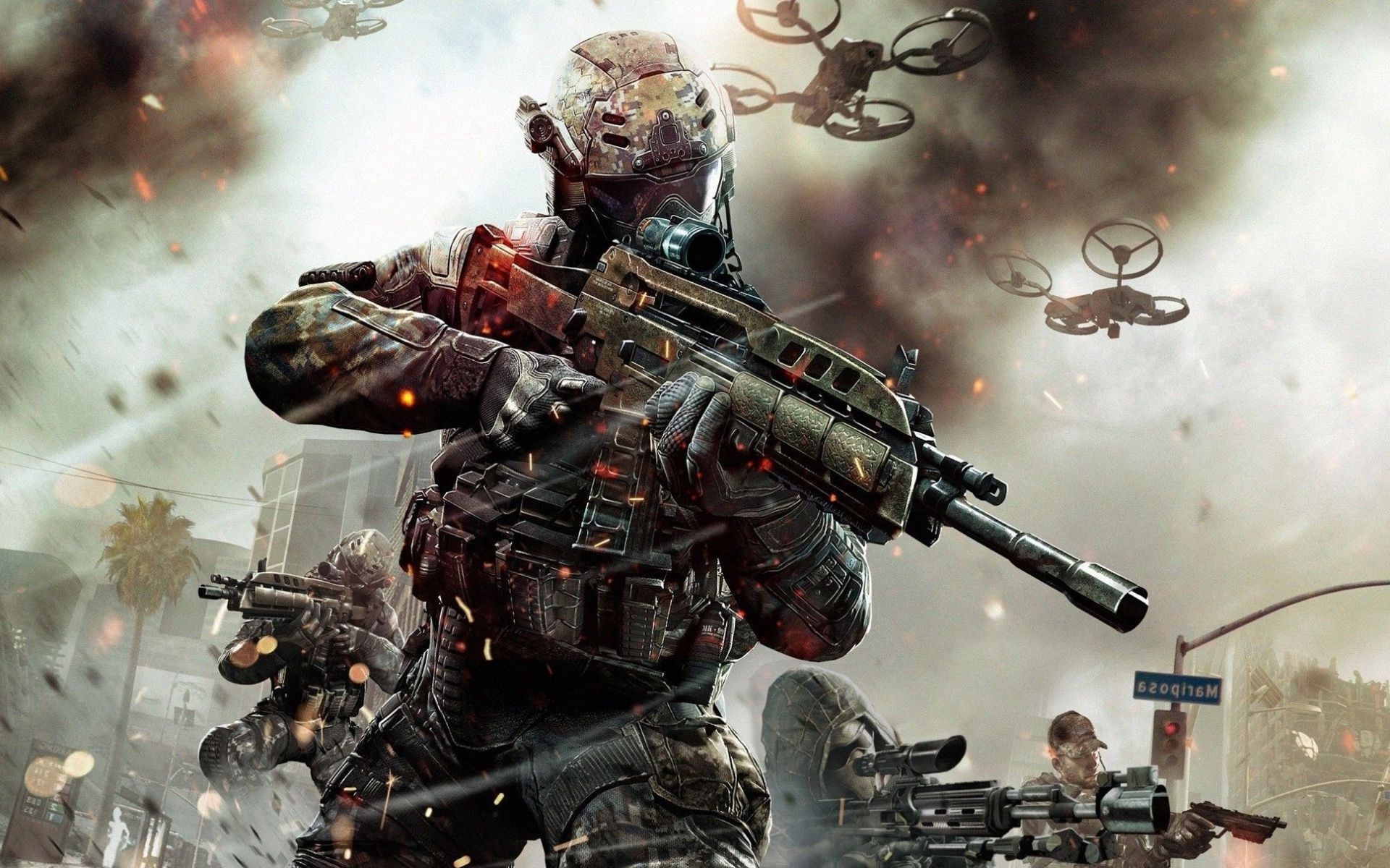 Soldiers with drones in Call of Duty: Black Ops HD Wallpaper