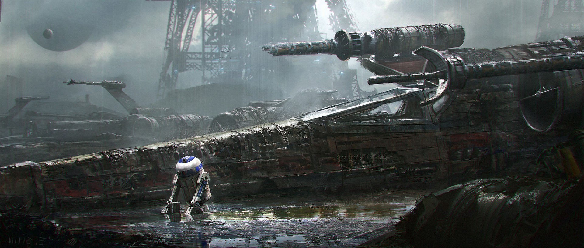 R2-D2 and X-wings in Star Wars HD Wallpaper