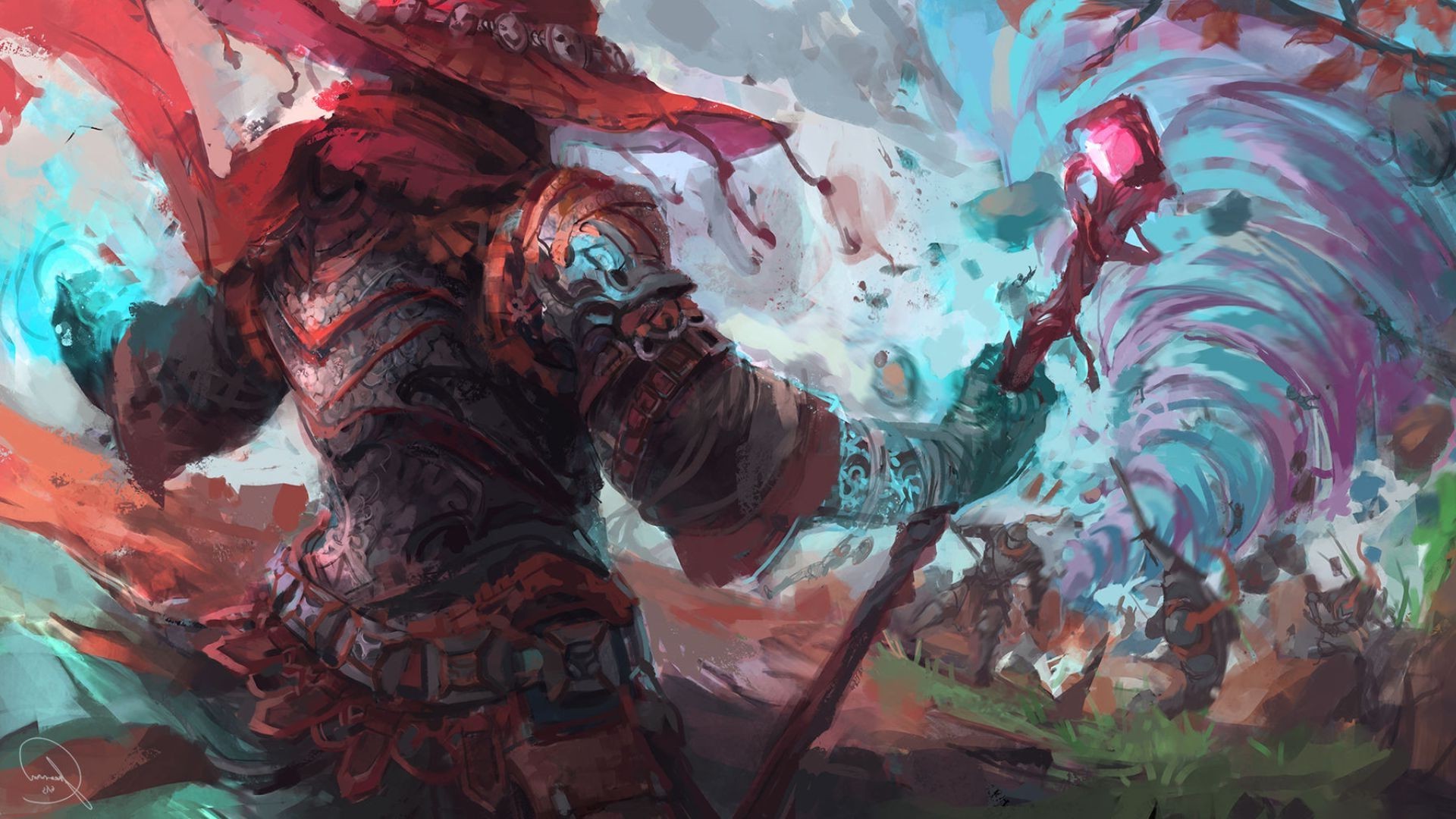 Epic Fantasy Wizard Casting Powerful Spell HD Wallpaper