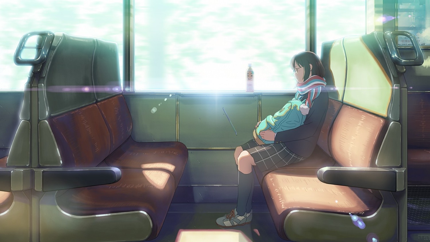 Girl Sleeping Peacefully on Train Seat HD Wallpaper