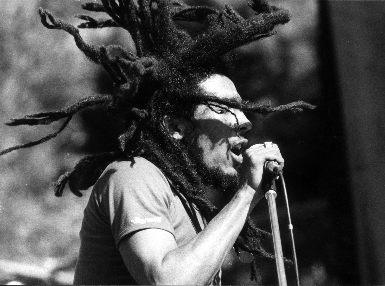 Bob Marley singing into a microphone HD Wallpaper