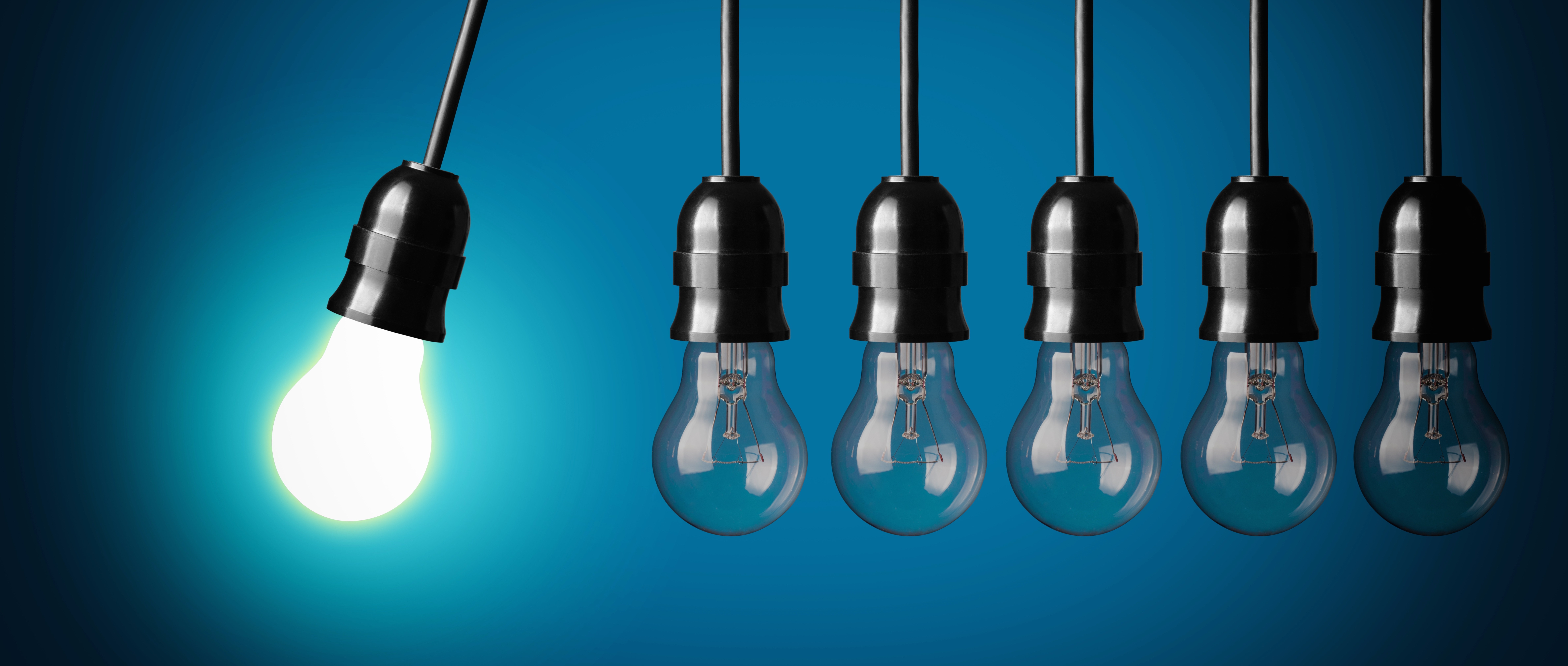 Newton's Cradle of Light Bulbs HD Wallpaper