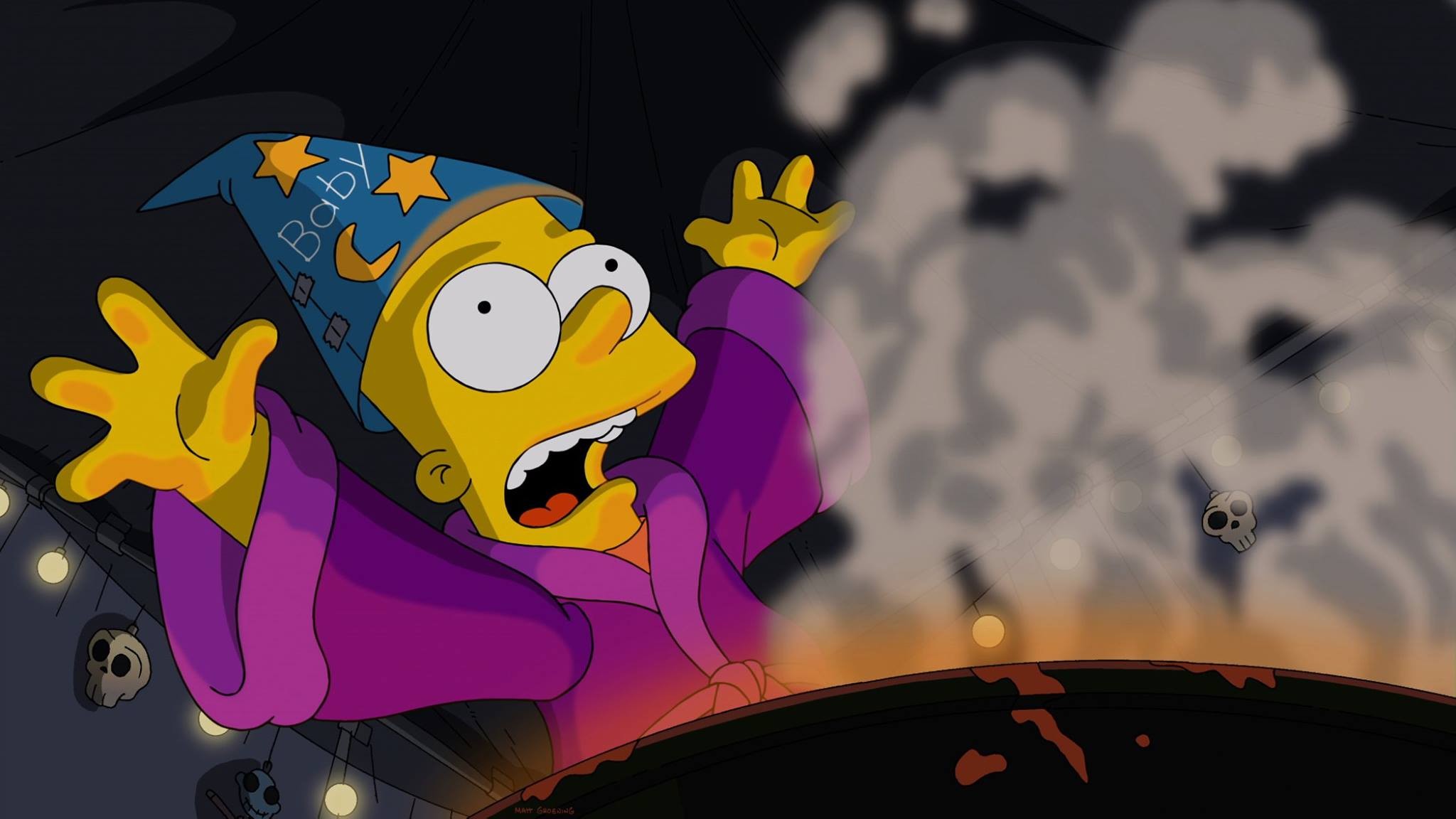 Bart Simpson as a wizard HD Wallpaper