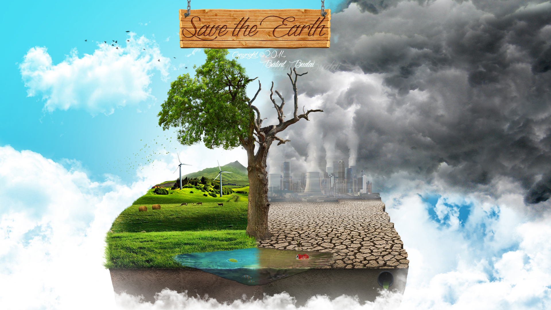Save the Earth concept art HD Wallpaper