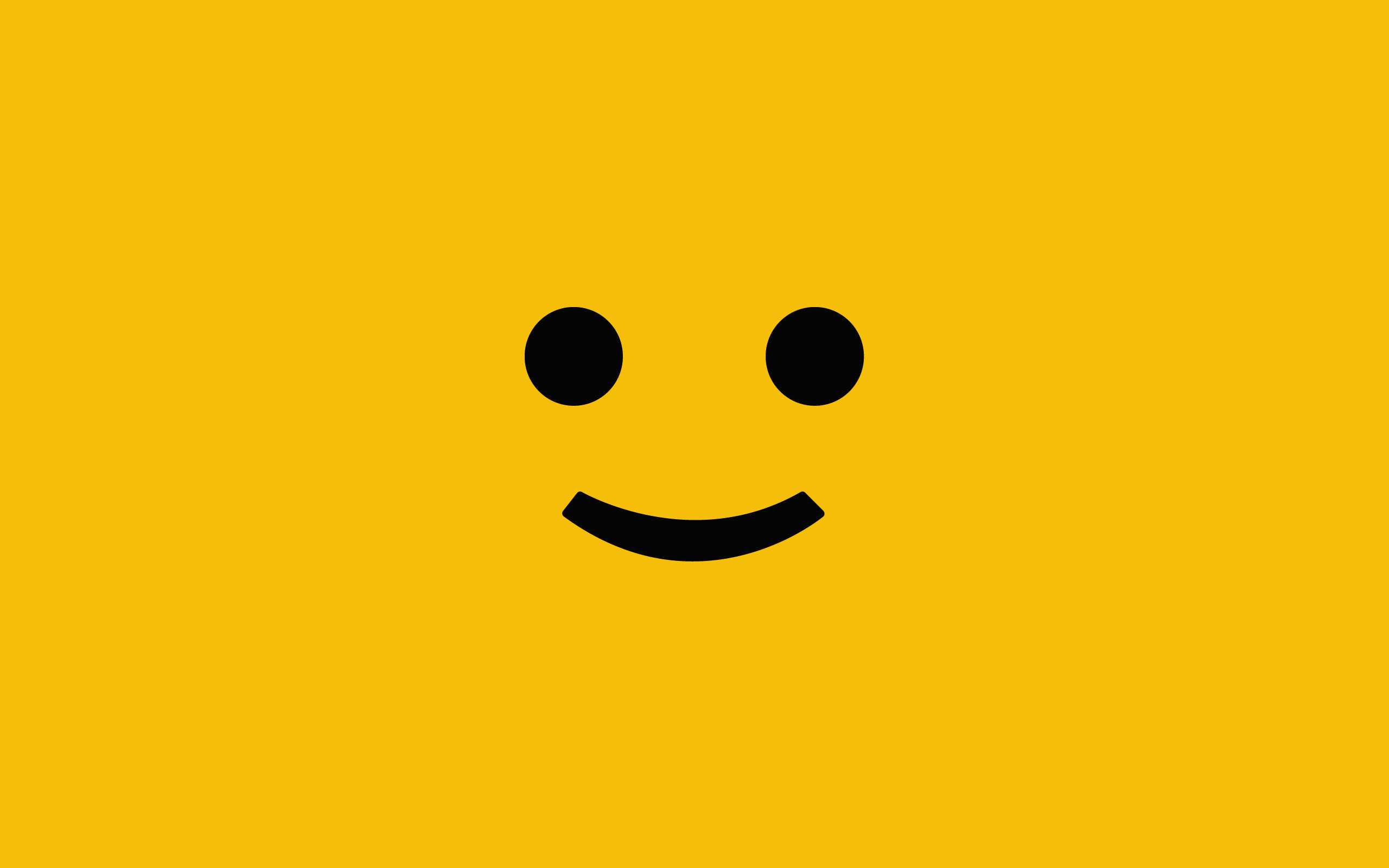 Minimalist smiley face on yellow background HD Wallpaper