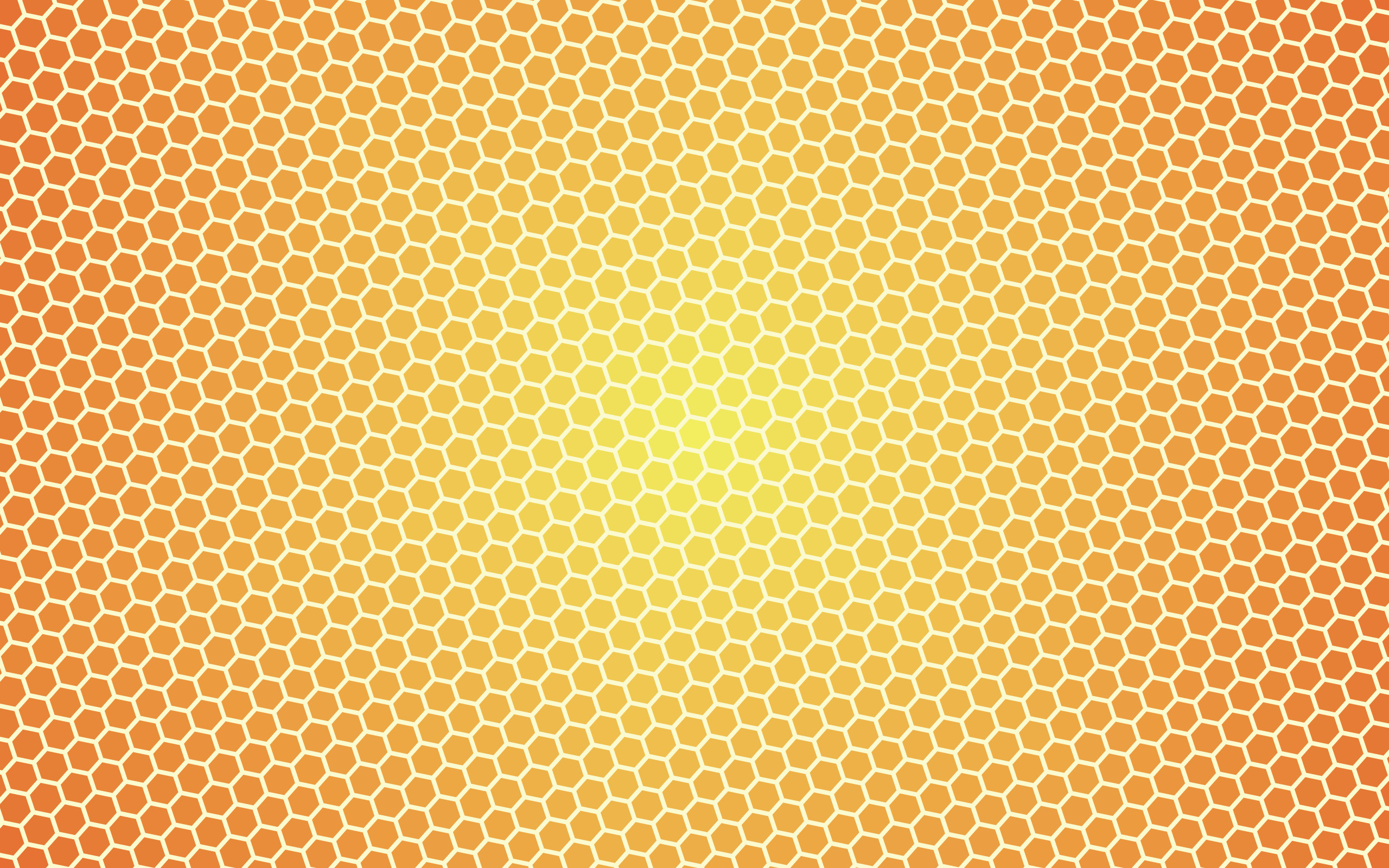 Abstract honeycomb pattern with orange and yellow gradient HD Wallpaper