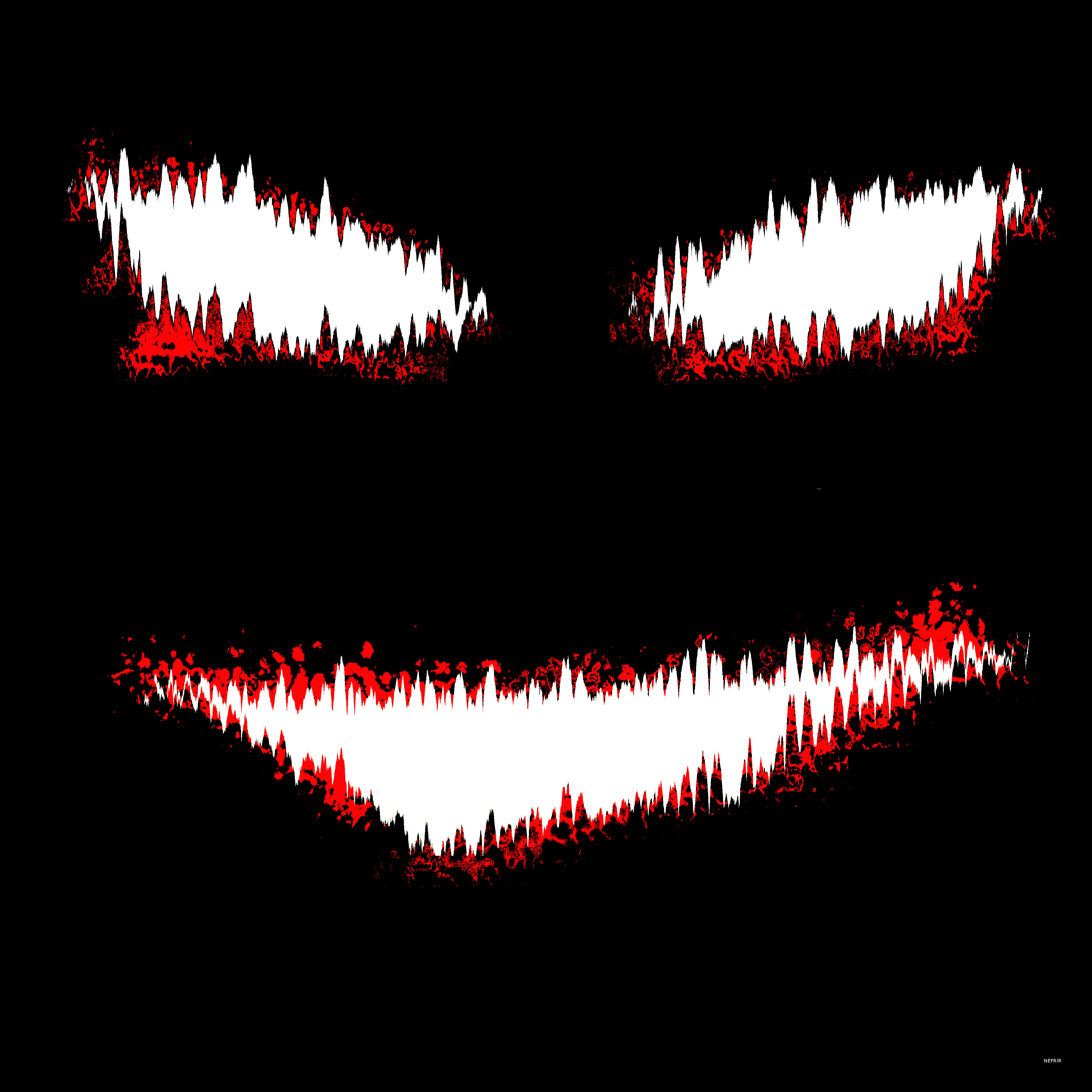 Scary face with red and white jagged edges HD Wallpaper
