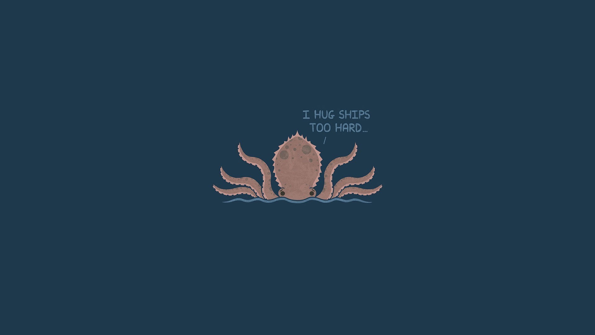 Octopus hugging ships too hard HD Wallpaper