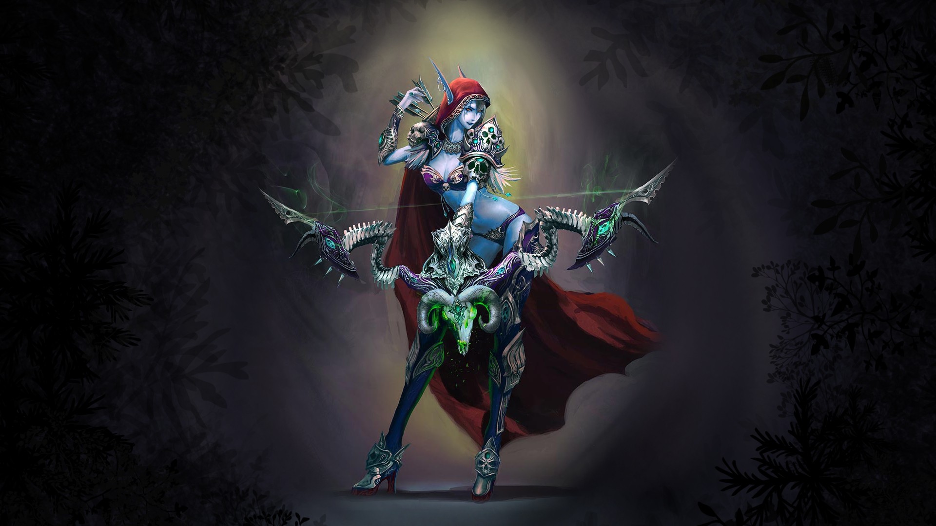 Sylvanas Windrunner from World of Warcraft with a bow HD Wallpaper