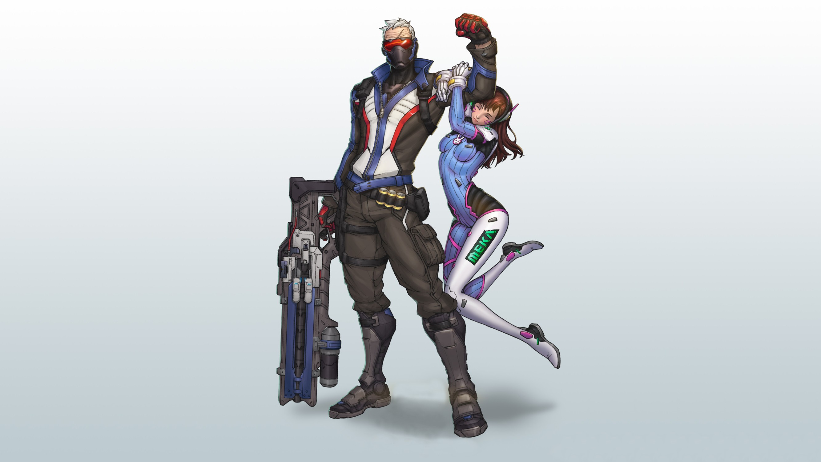 Soldier: 76 and D.Va from Overwatch HD Wallpaper