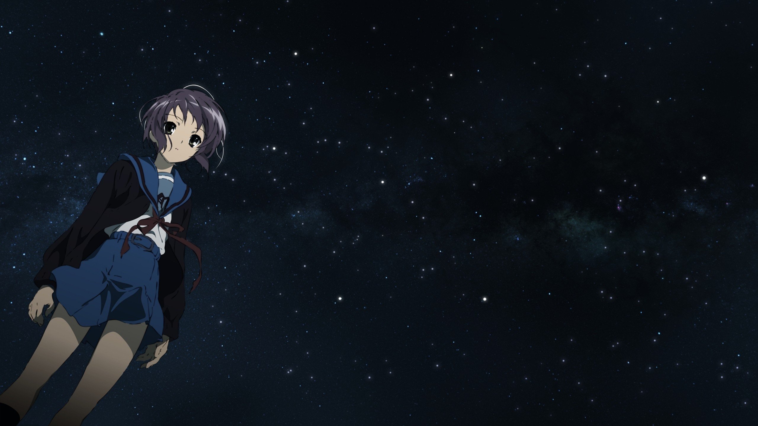 Nagato Yuki from The Melancholy of Haruhi Suzumiya in space HD Wallpaper