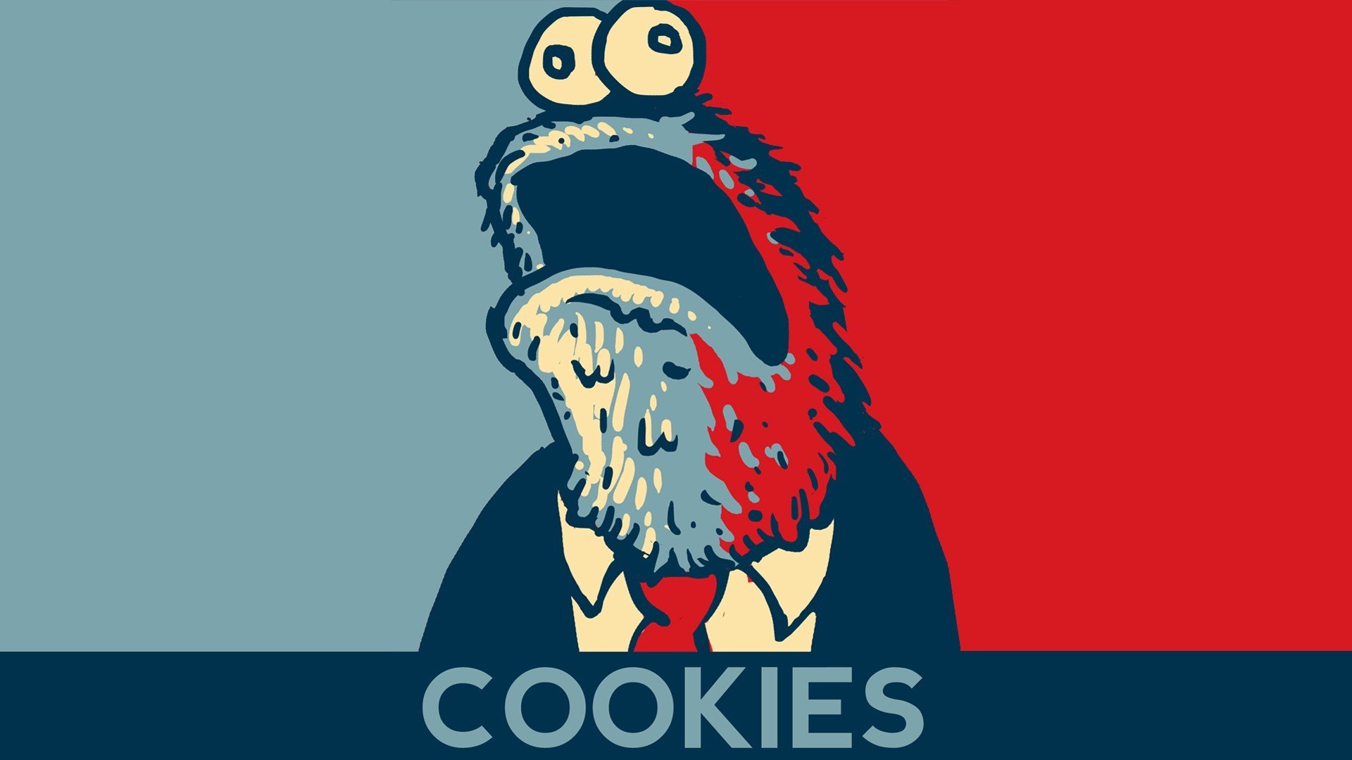 Cookie Monster from Sesame Street, "Cookies" poster HD Wallpaper