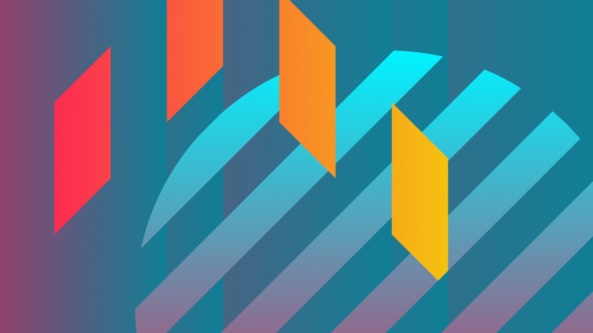 Abstract geometric shapes with gradient background HD Wallpaper