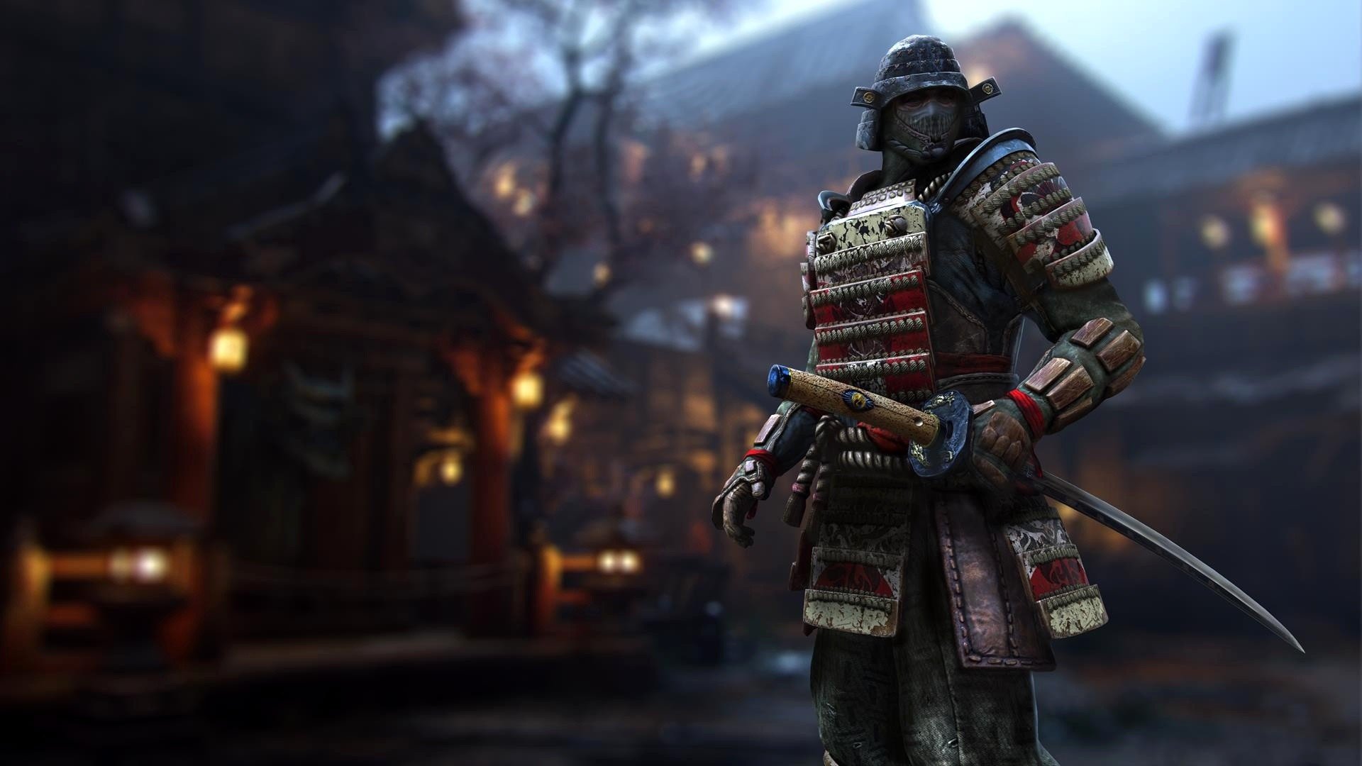 Samurai warrior in armor holding a sword in For Honor HD Wallpaper