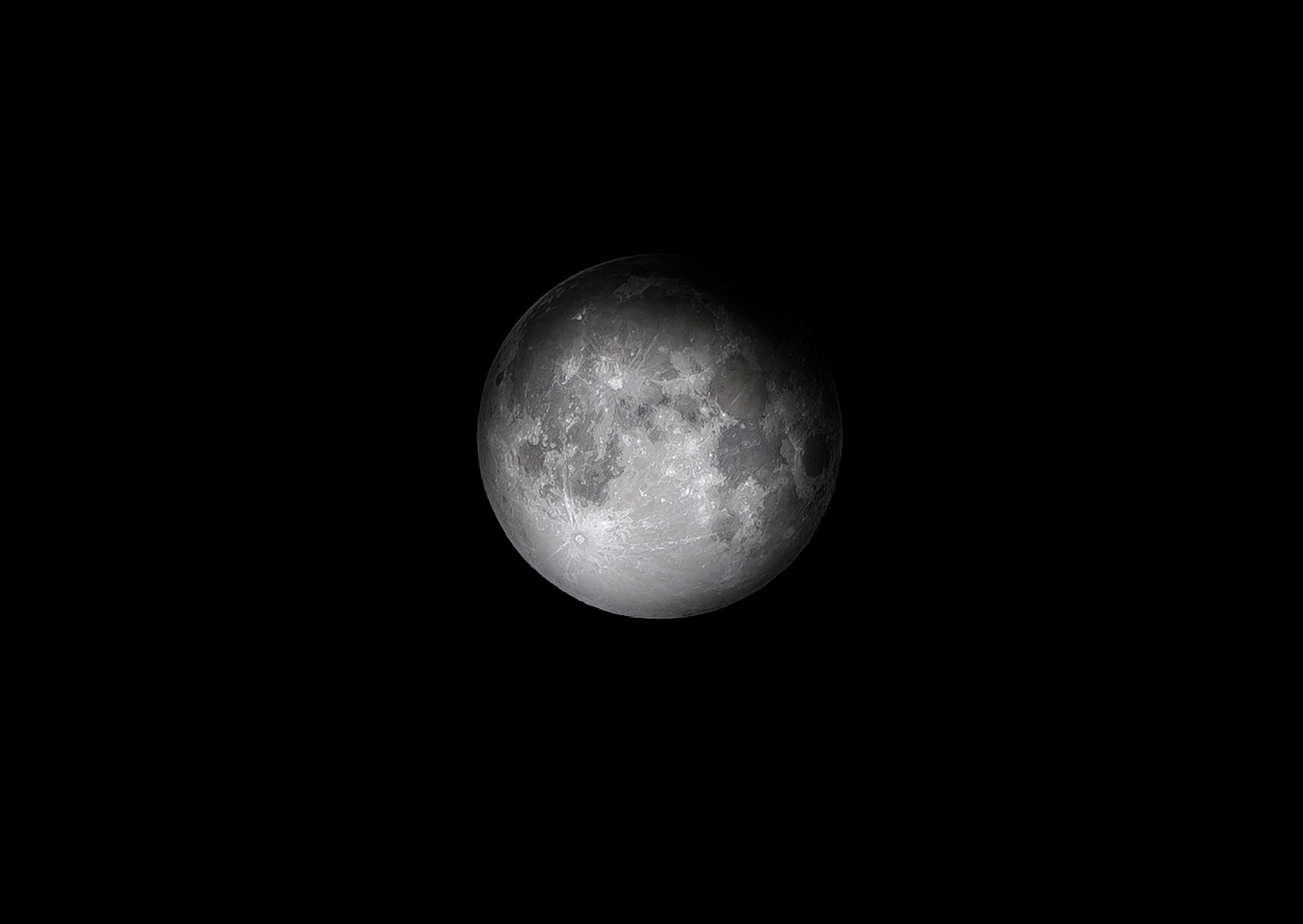 Full Moon in Black and White HD Wallpaper