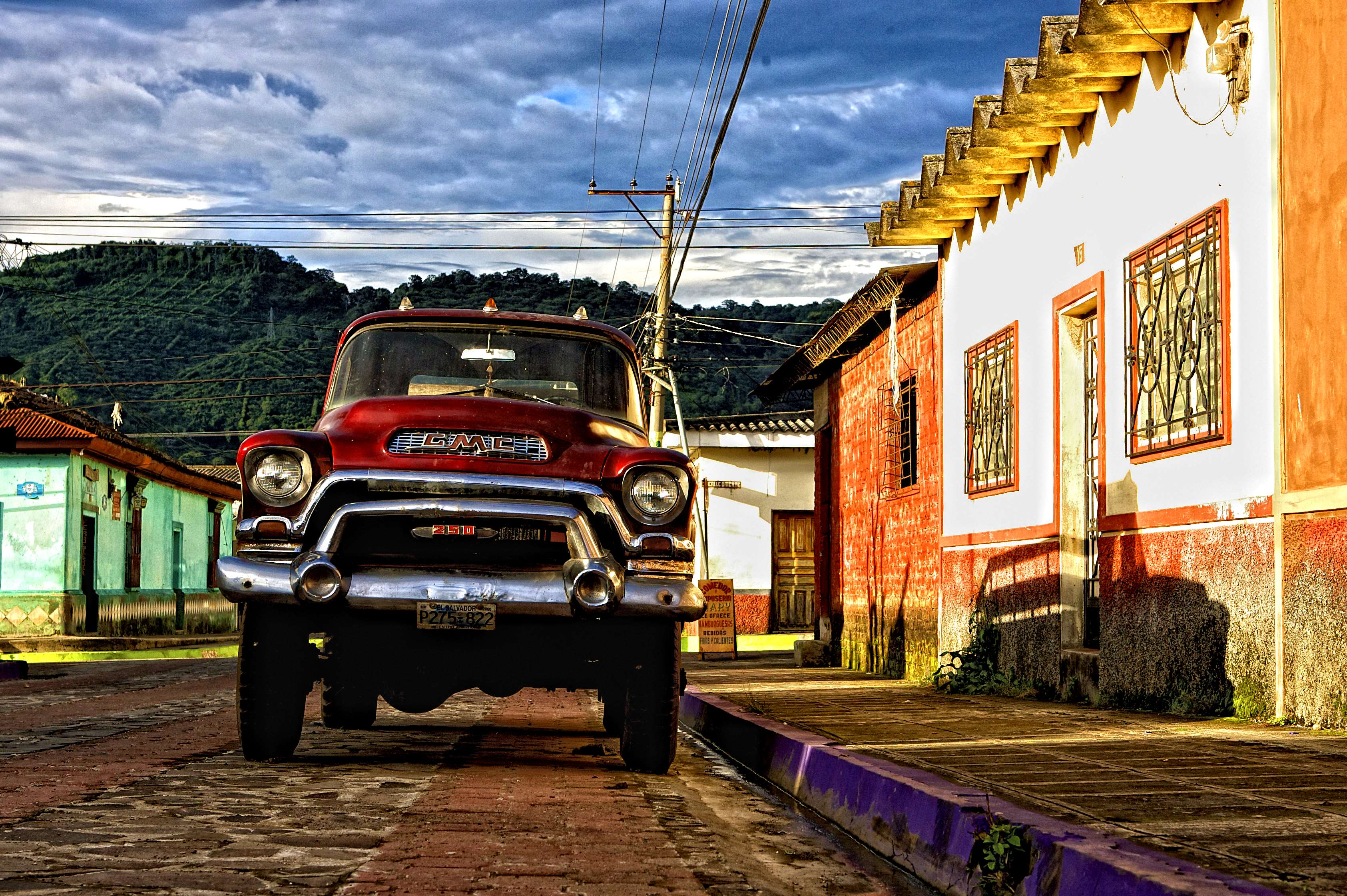 Red GMC Truck in Juayua, El Salvador HD Wallpaper