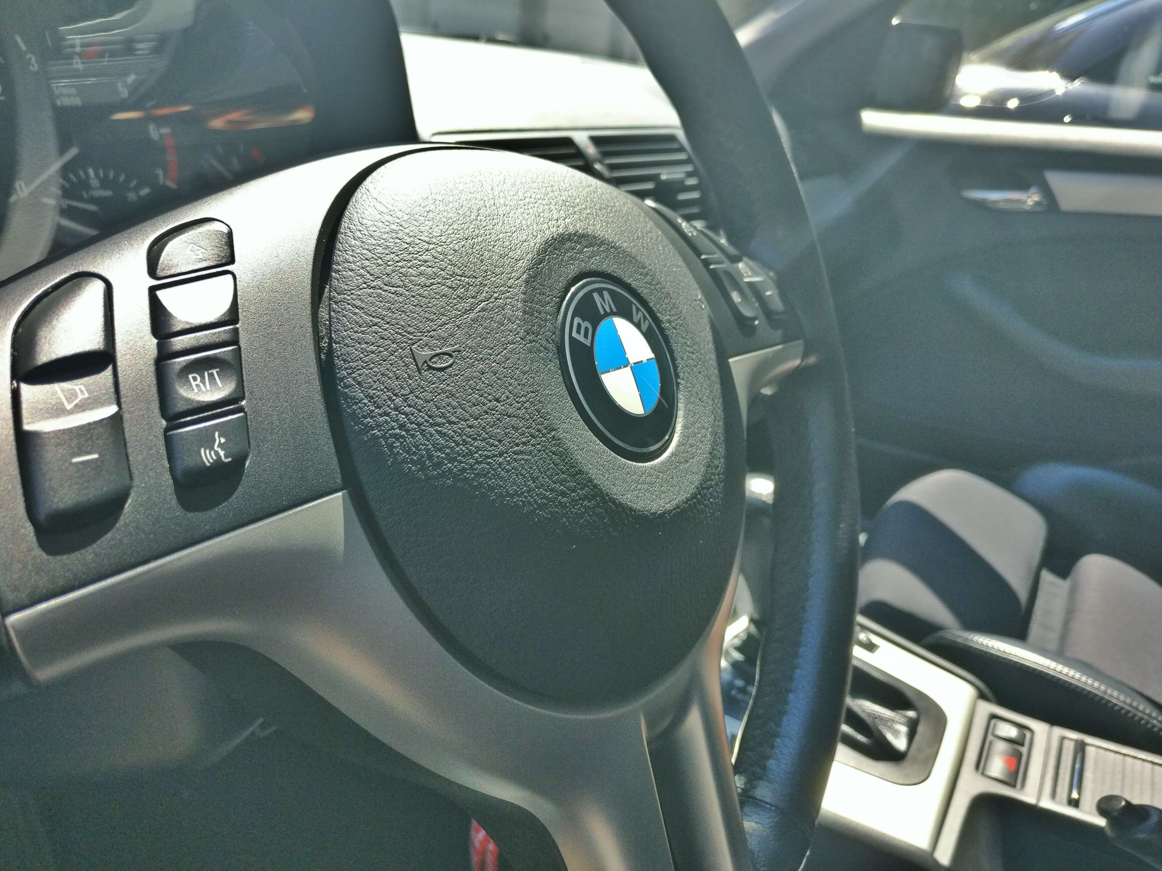 BMW car interior with steering wheel HD Wallpaper
