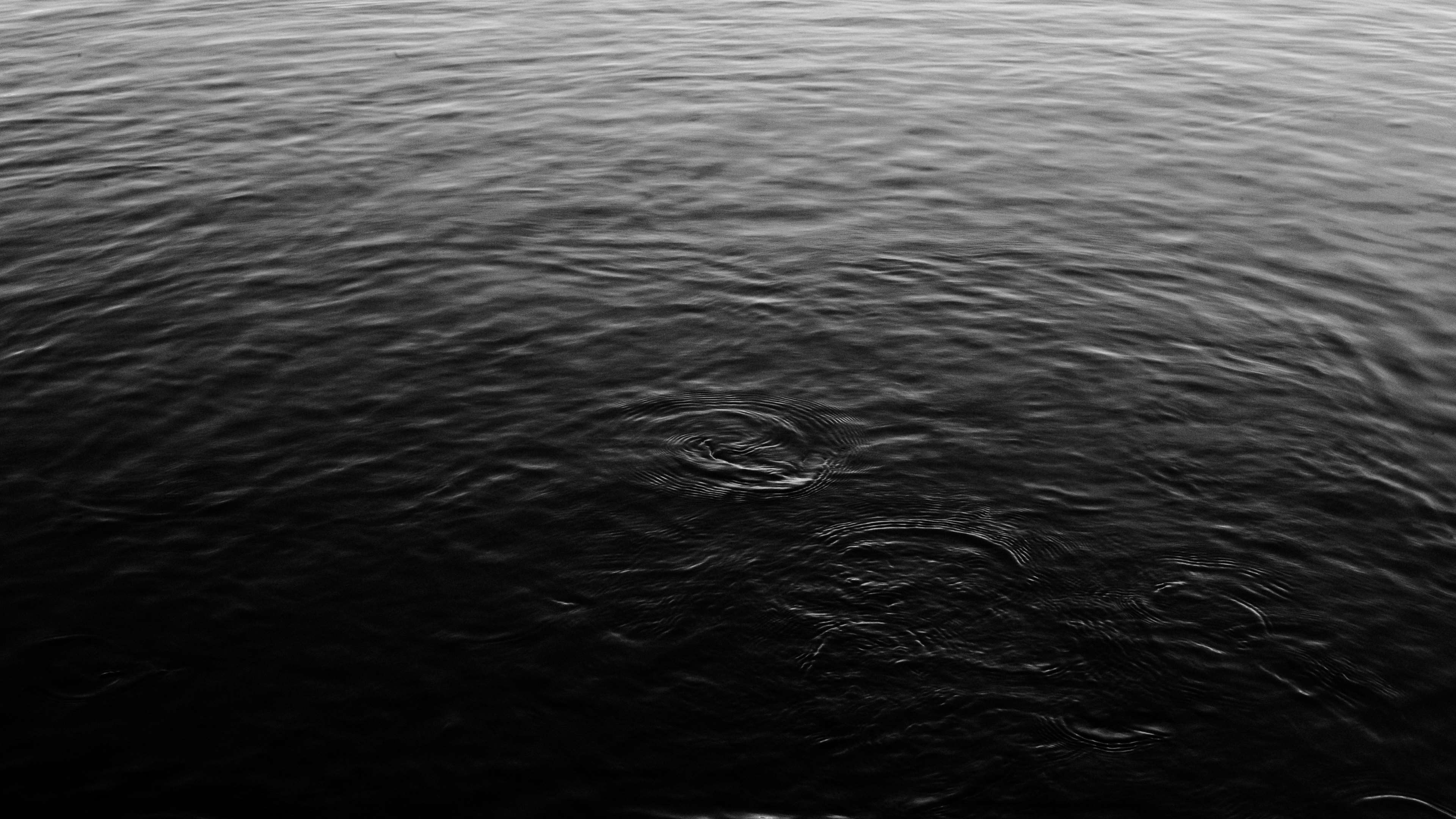 Black and white water ripples 4K HD Wallpaper