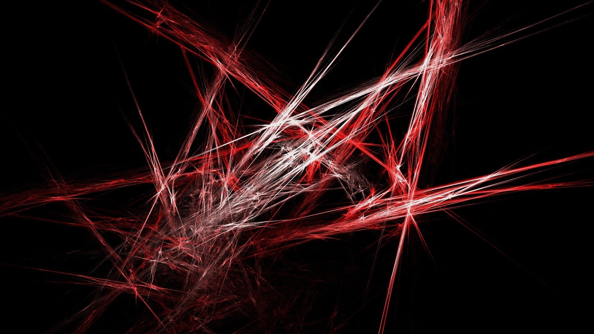 Red and white abstract lines on black background HD Wallpaper
