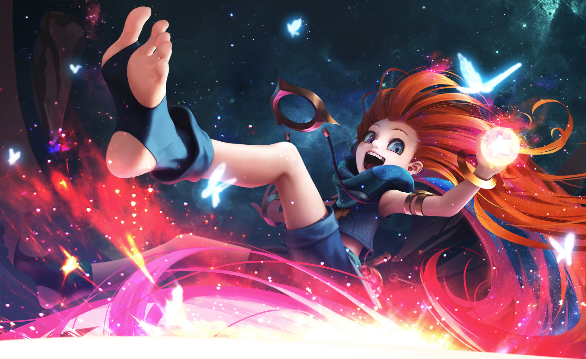Zoe from League of Legends in space HD Wallpaper