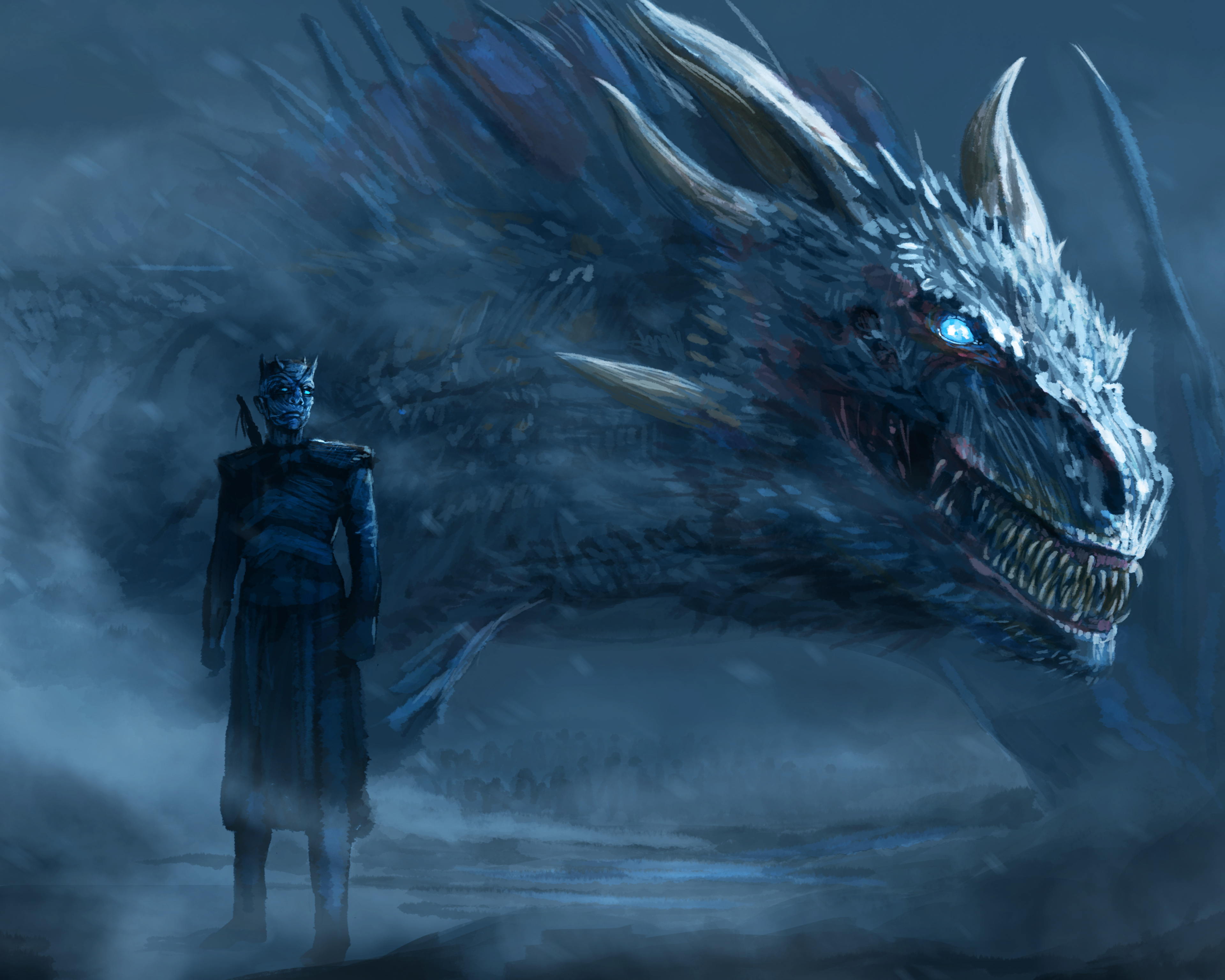 Night King and Dragon from Game of Thrones 4K HD Wallpaper