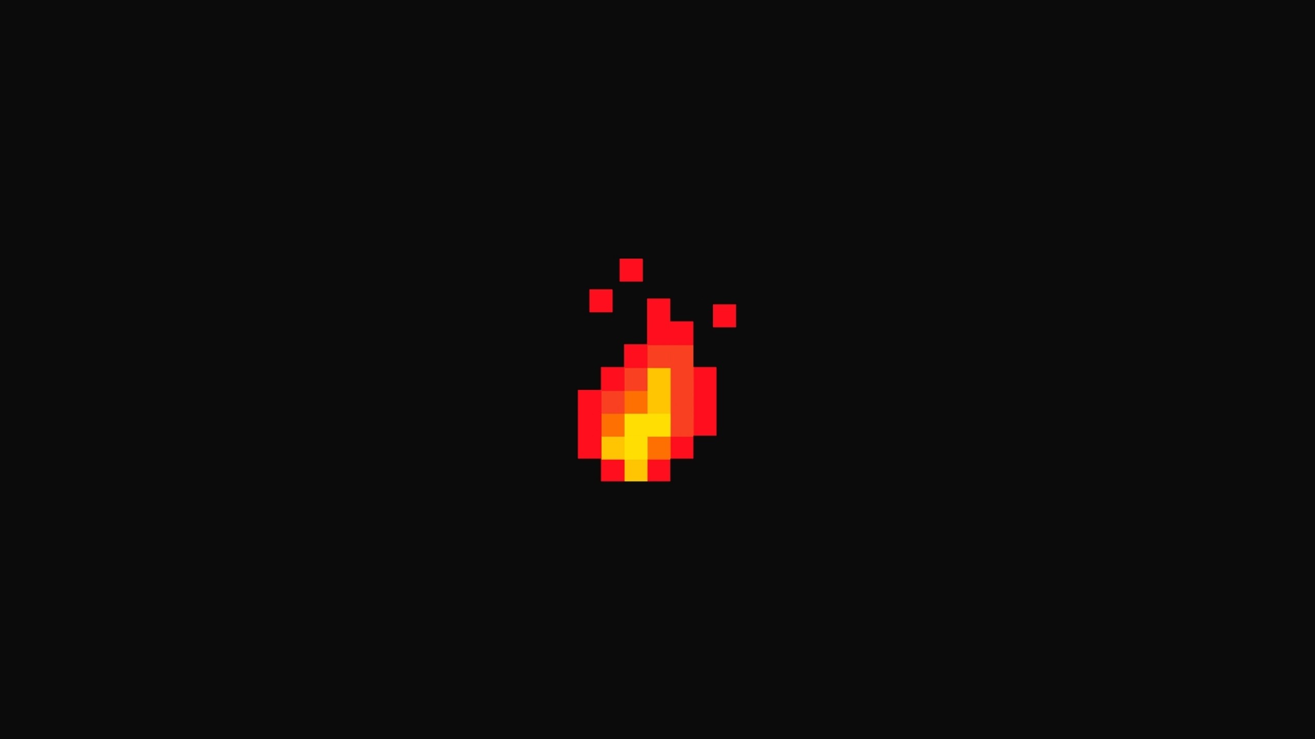 Pixel art of a small flame HD Wallpaper