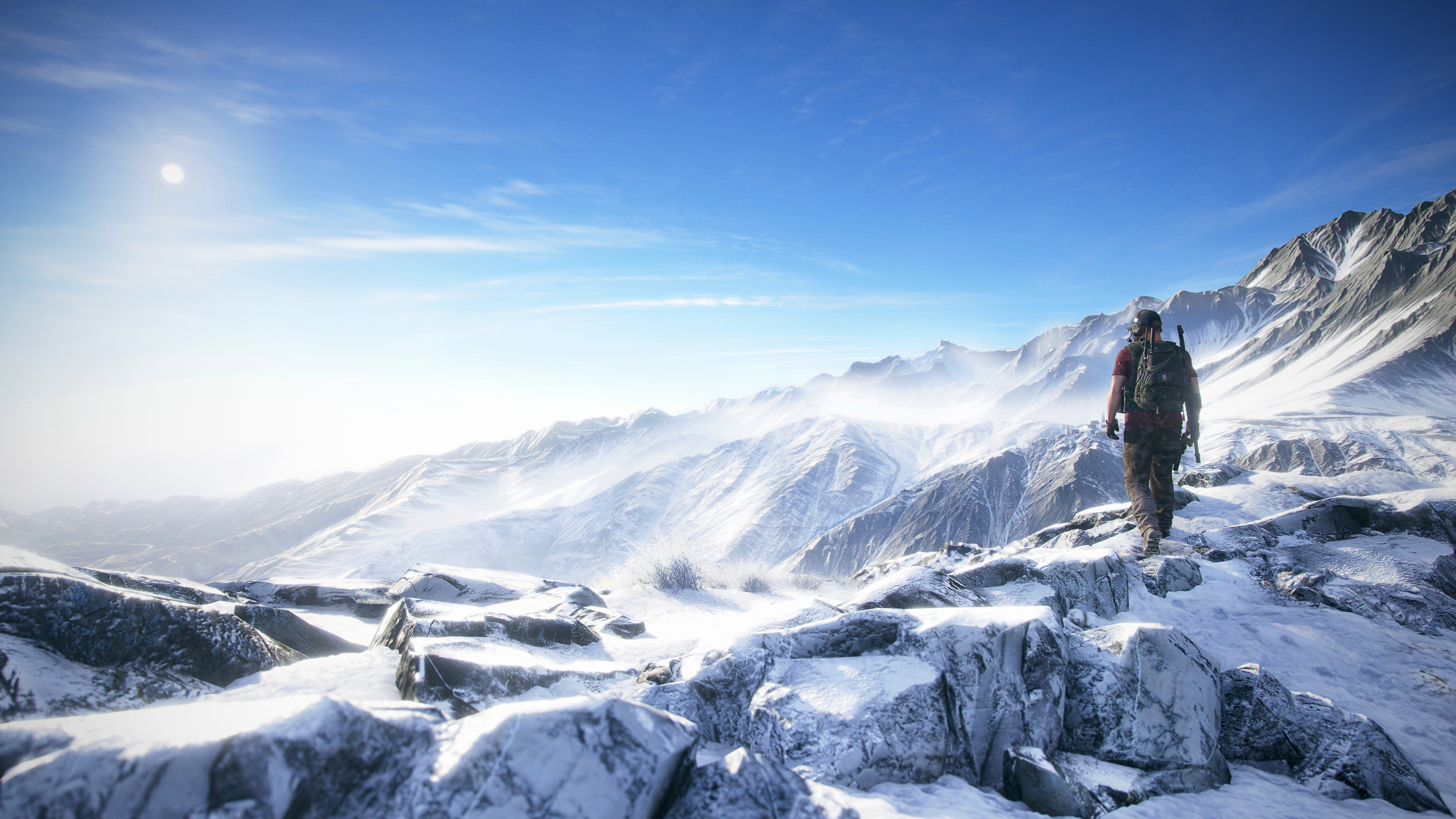 Tom Clancy's Ghost Recon Wildlands snowy mountain landscape HD Wallpaper