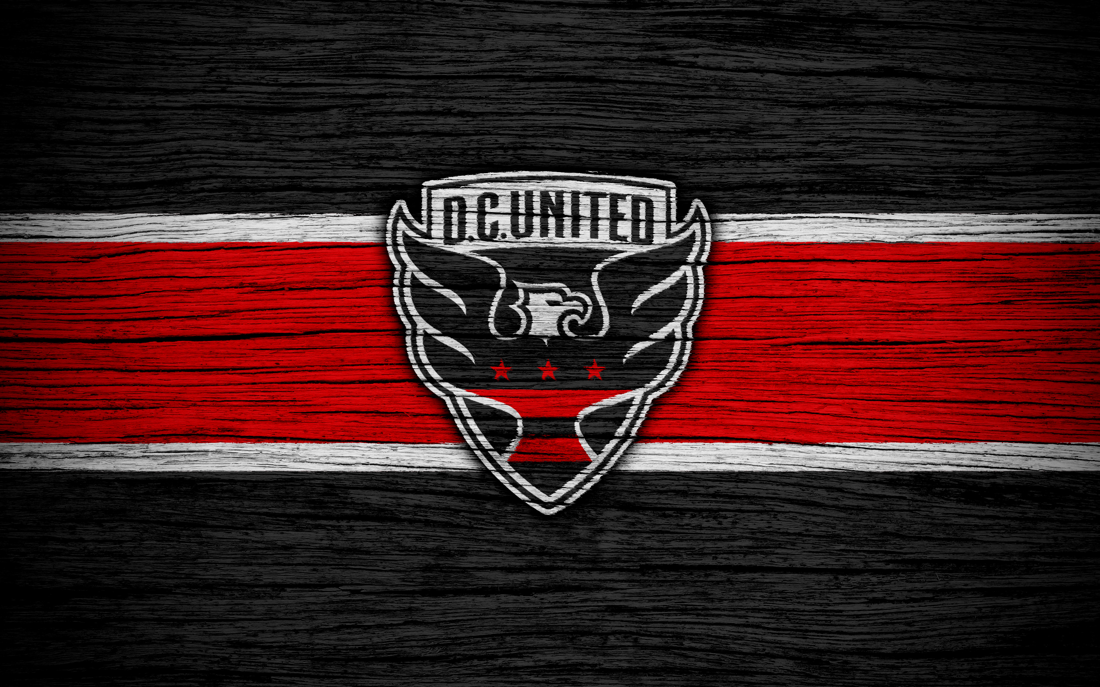 D.C. United MLS Logo on Wood Texture HD Wallpaper