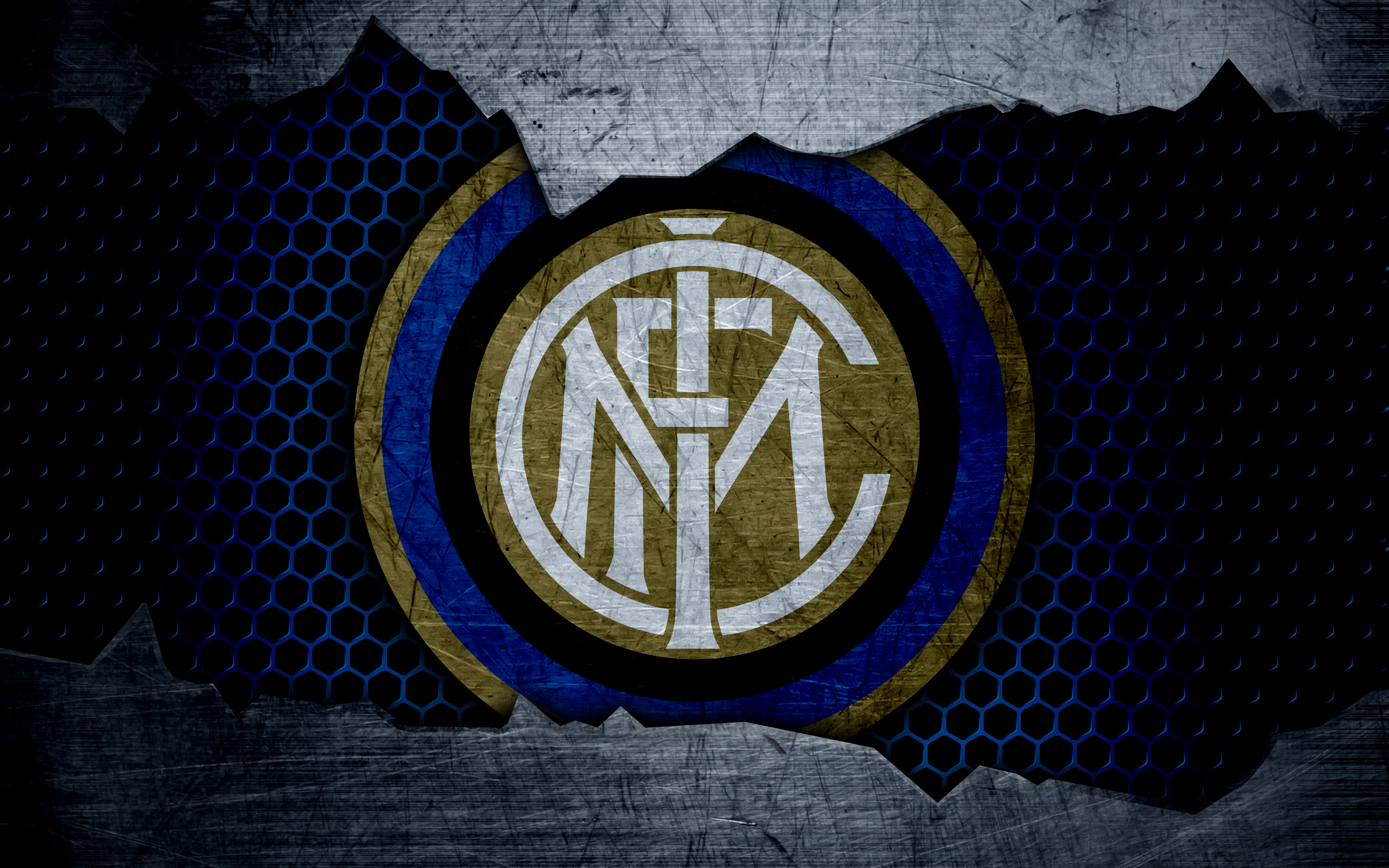 Inter Milan Logo on Textured Background HD Wallpaper