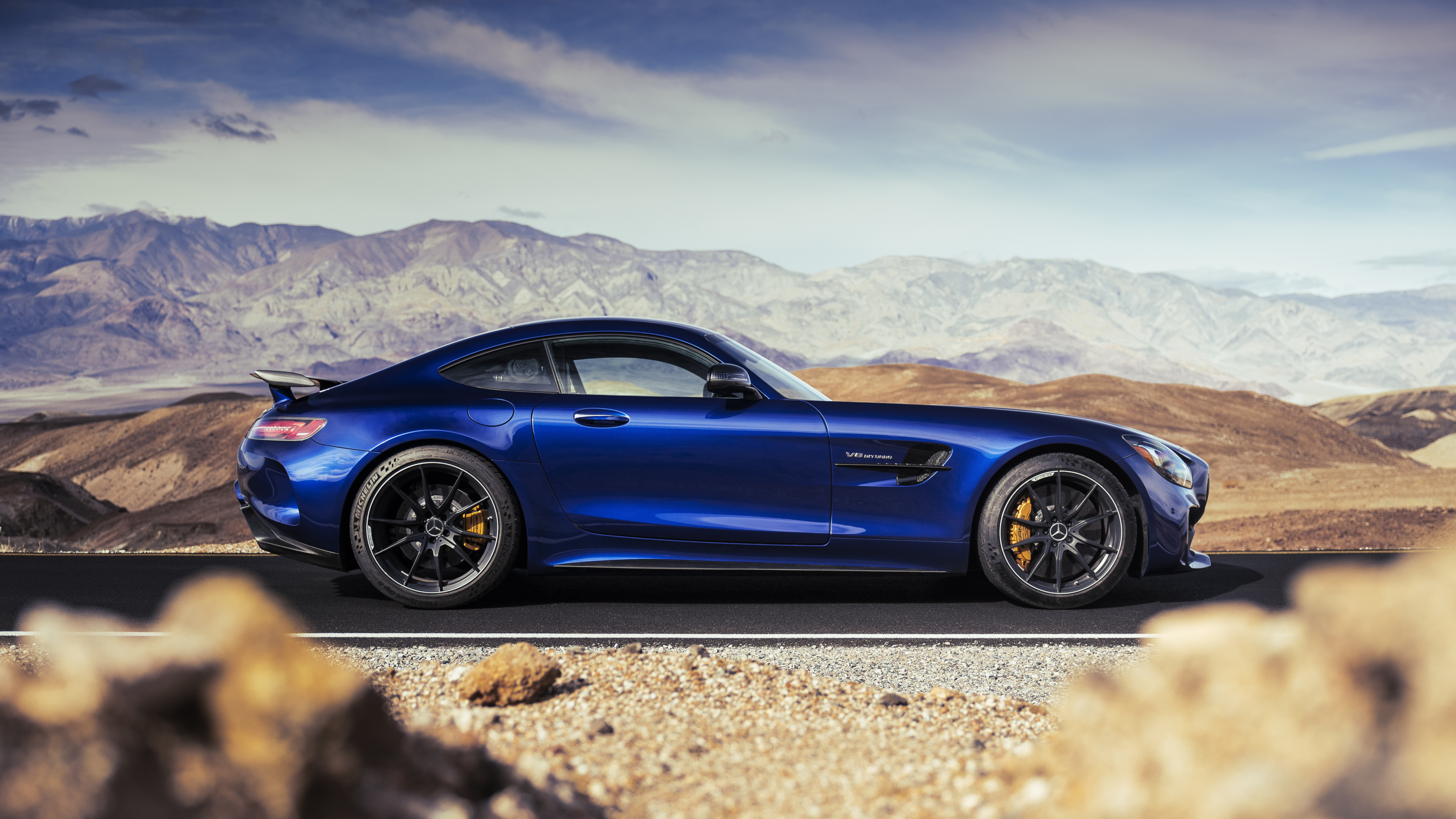 Mercedes-AMG GT R Sport Car in Desert Landscape HD Wallpaper