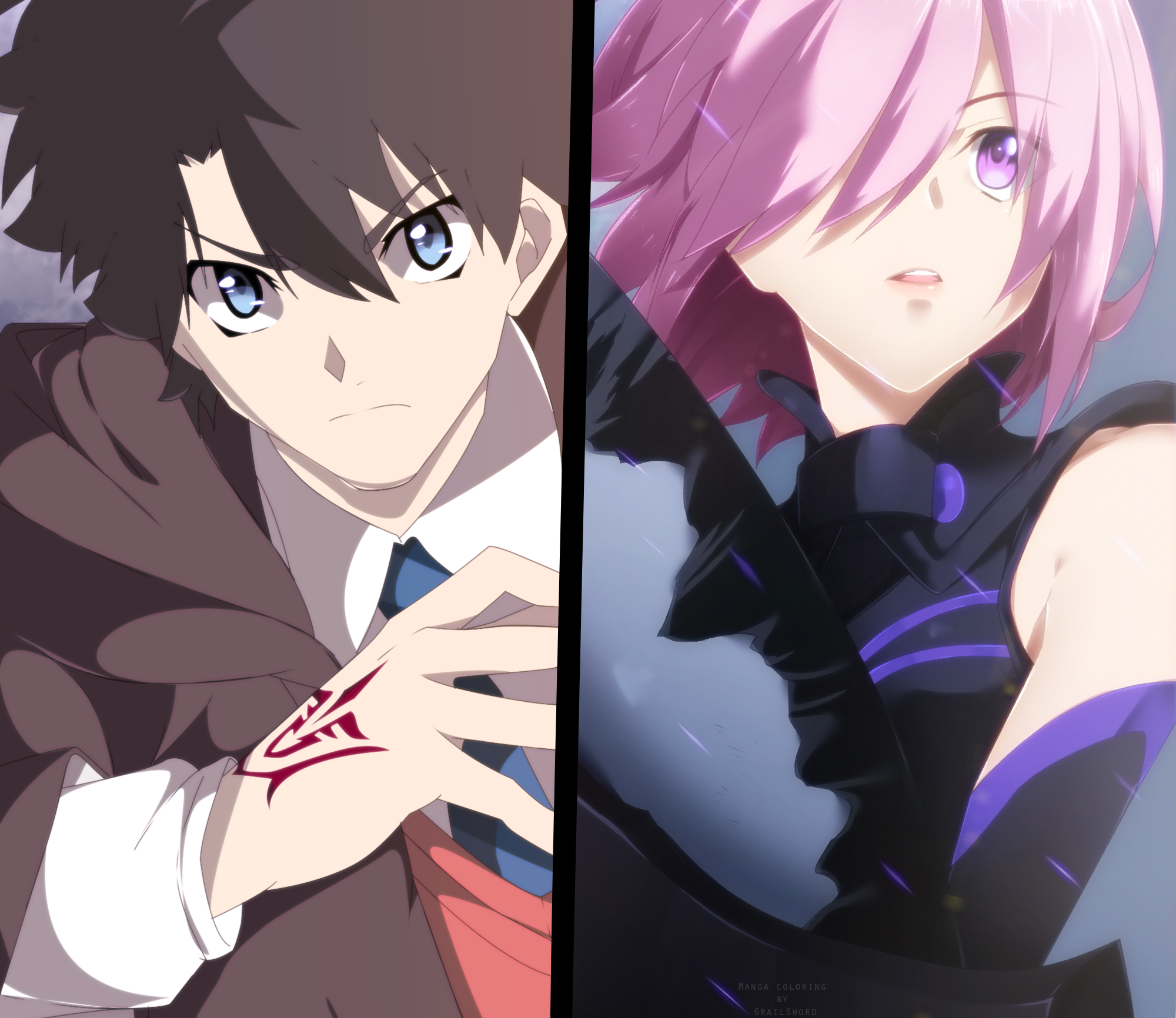 Ritsuka Fujimaru and Mashu Kyrielight from Fate/Grand Order HD Wallpaper
