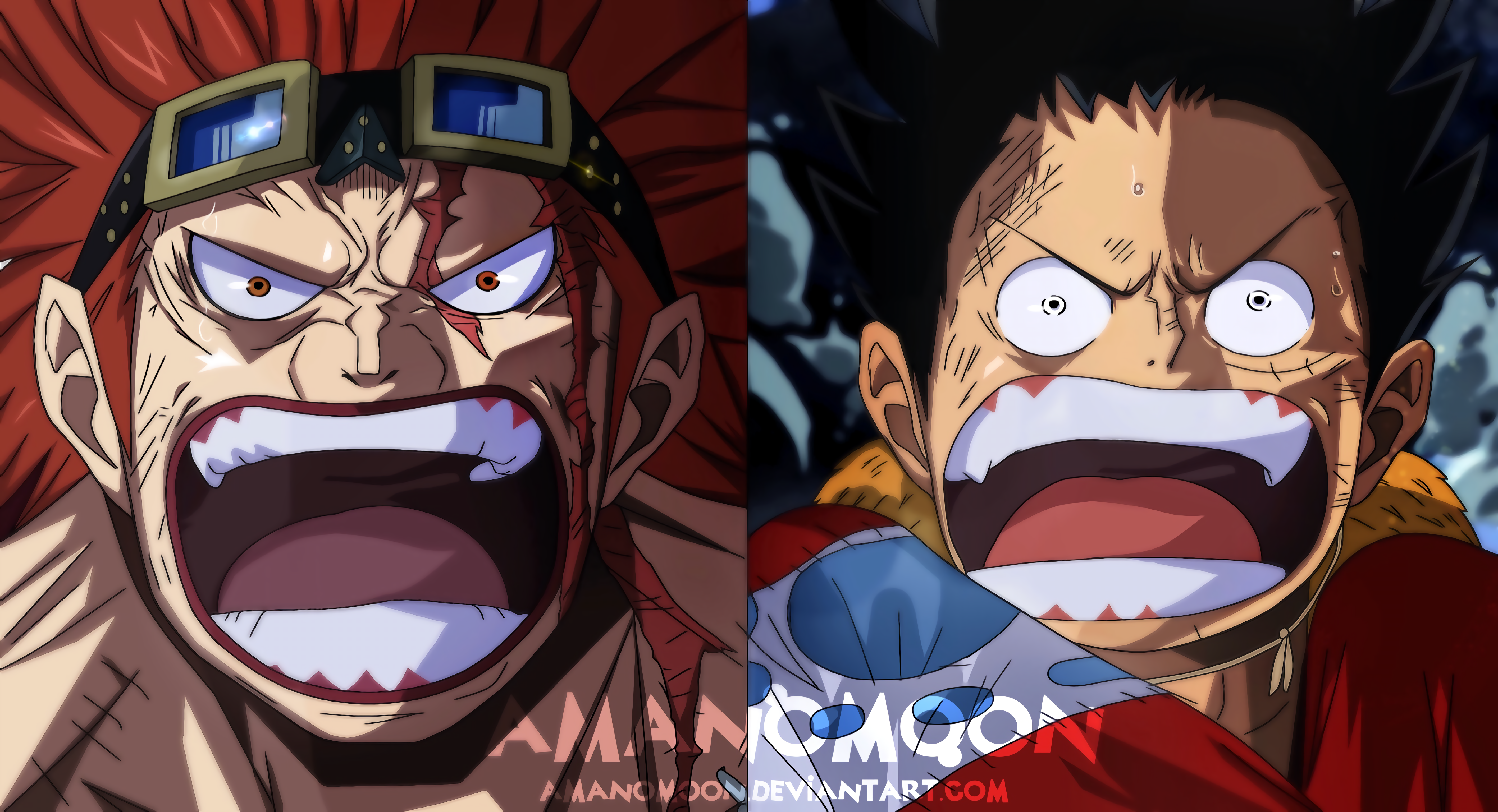 Eustass Kid and Monkey D. Luffy from One Piece HD Wallpaper