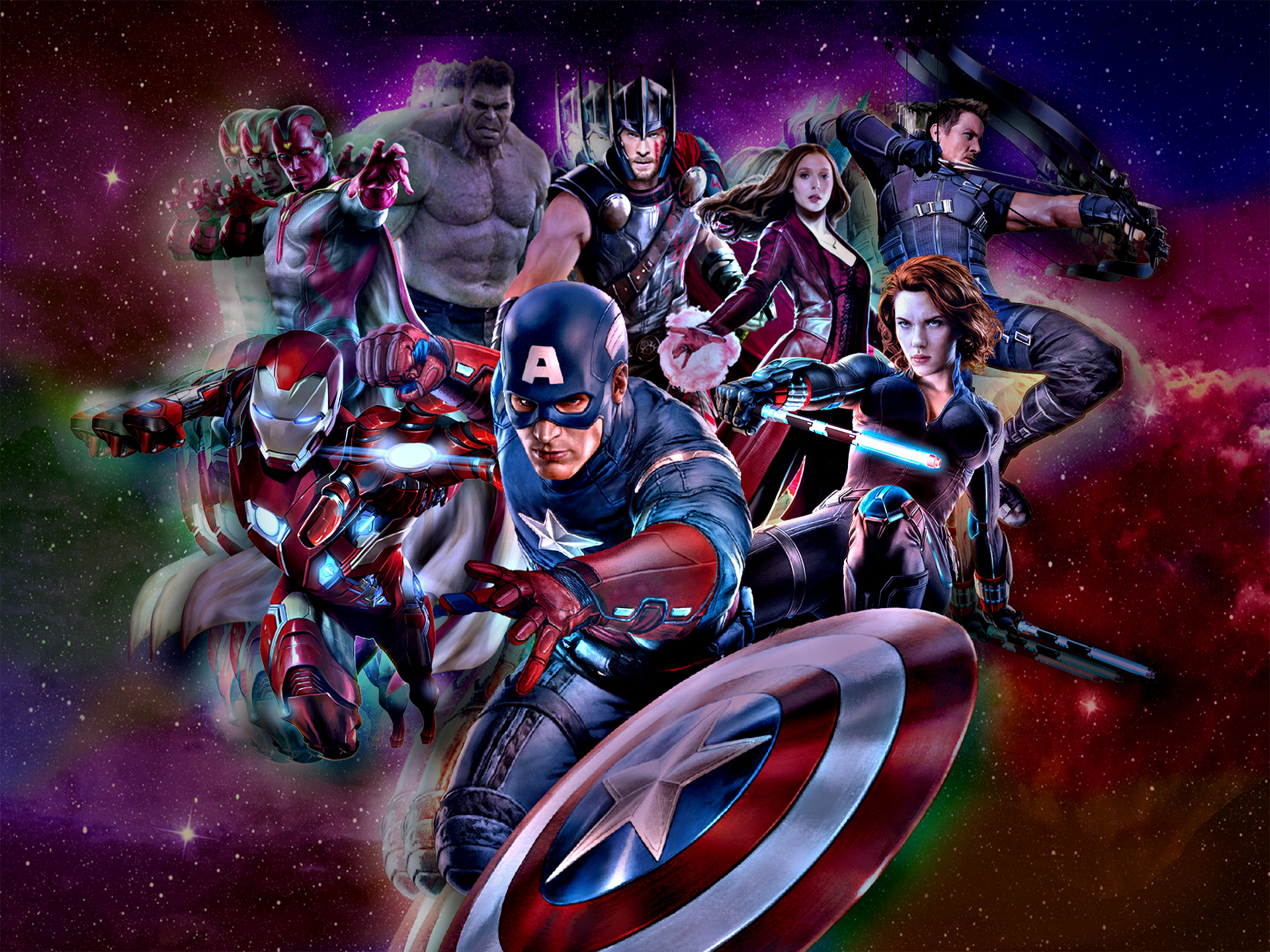 Avengers from Avengers: Infinity War in space HD Wallpaper