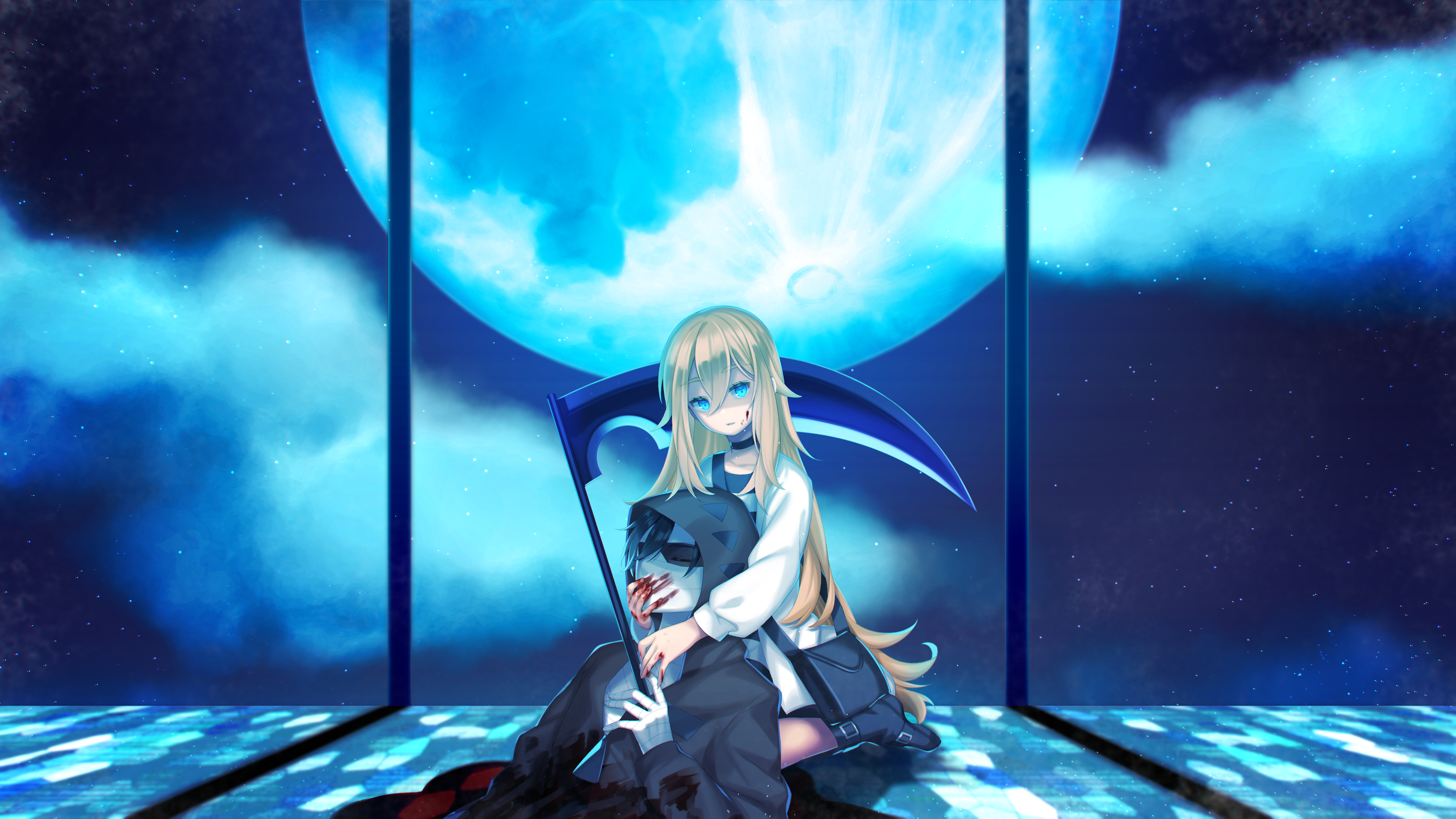 Zack and Rachel's Emotional Embrace at Night HD Wallpaper