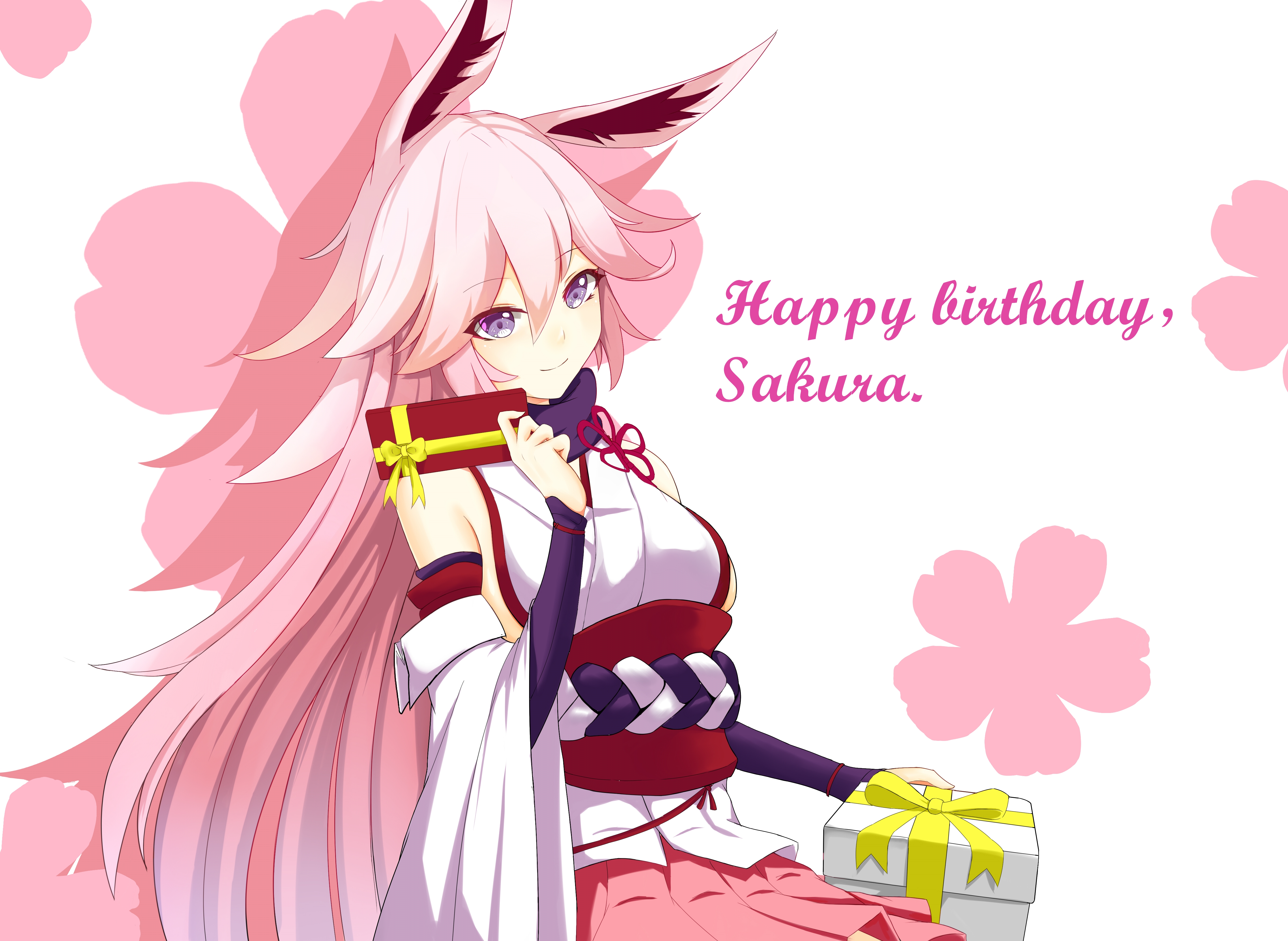 Yae Sakura from Honkai Impact 3rd holding gifts HD Wallpaper