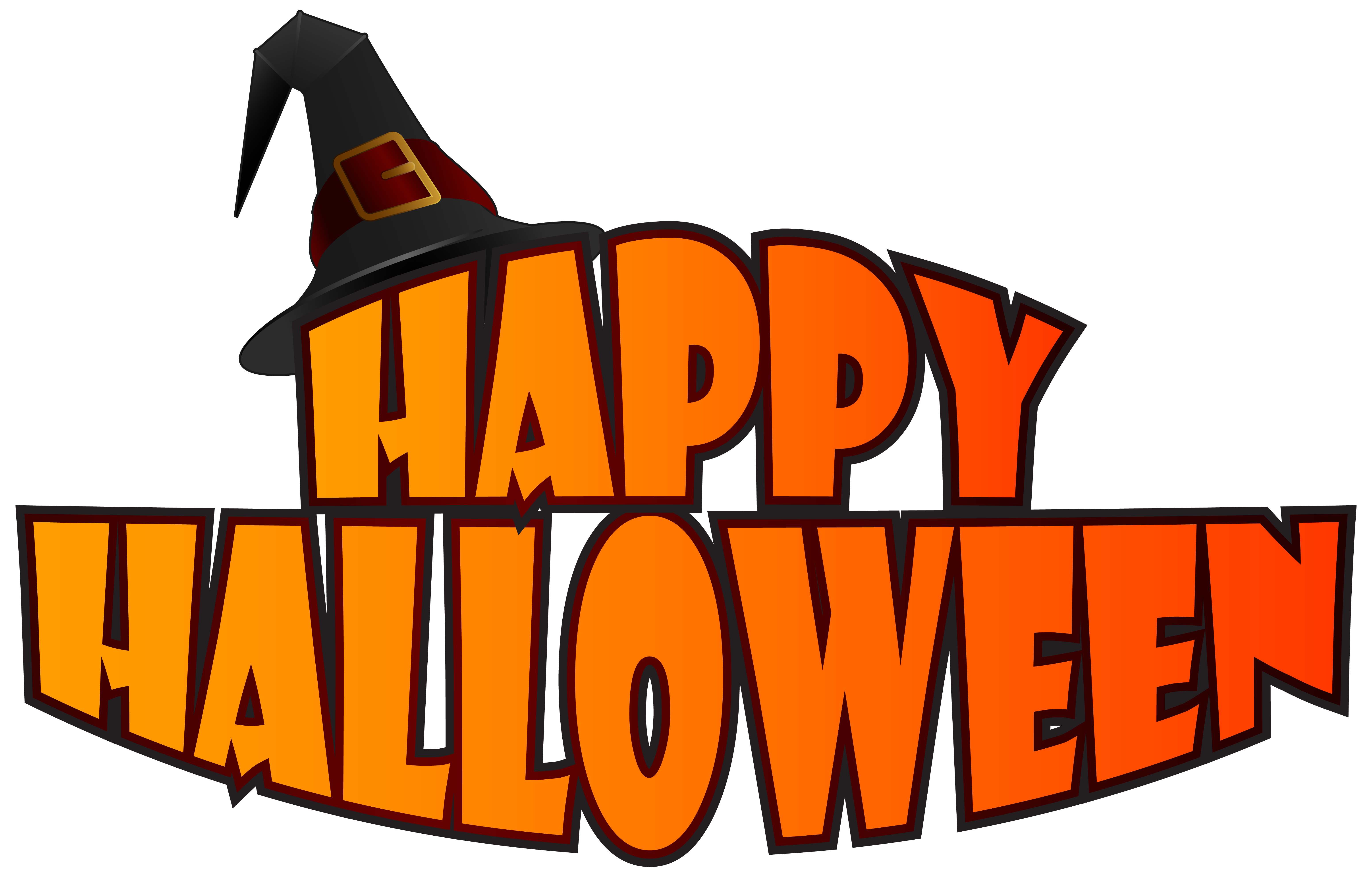 Happy Halloween Witch Hat Text HD Wallpaper