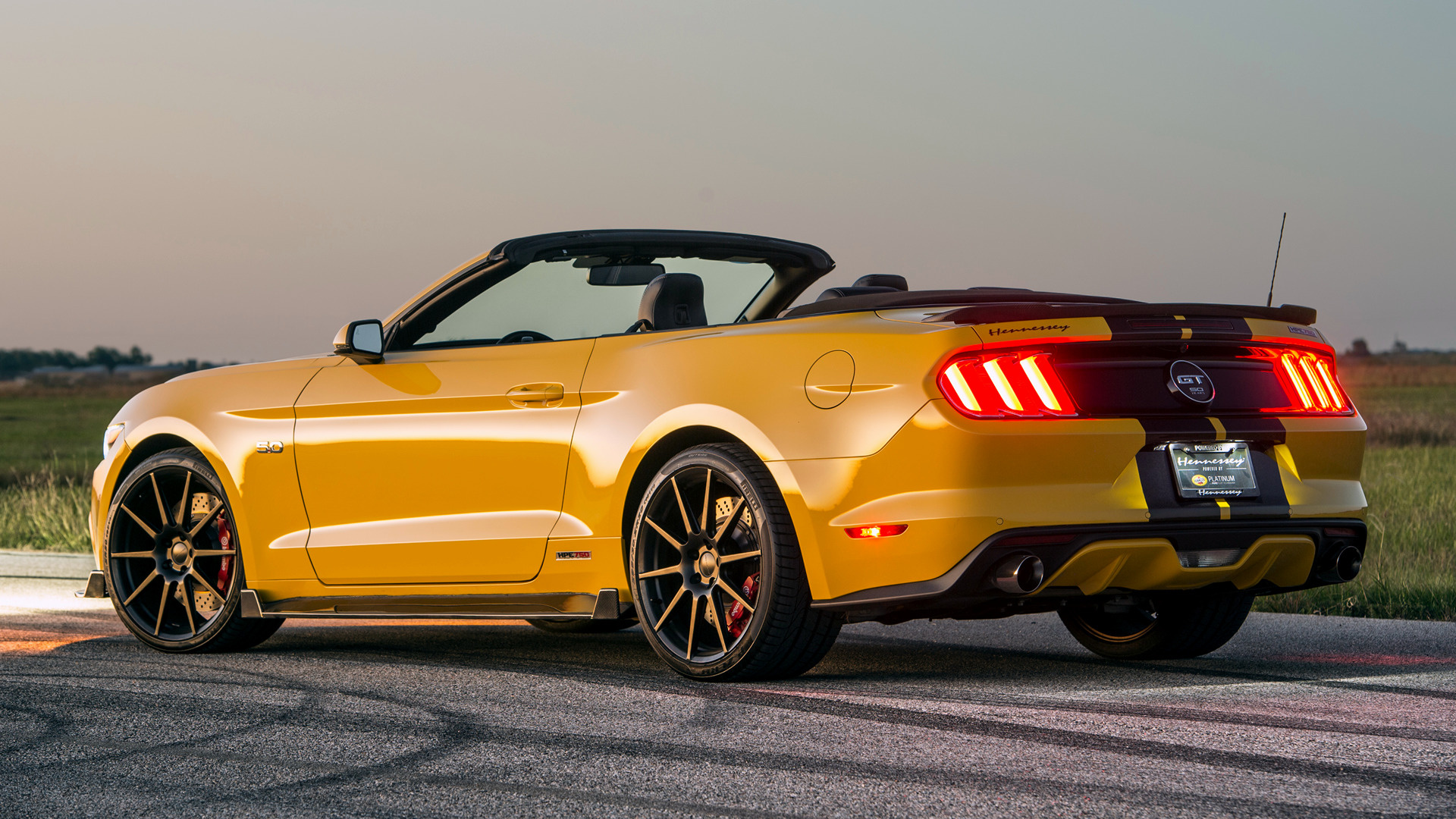 Yellow Hennessey Mustang GT Convertible HD Wallpaper