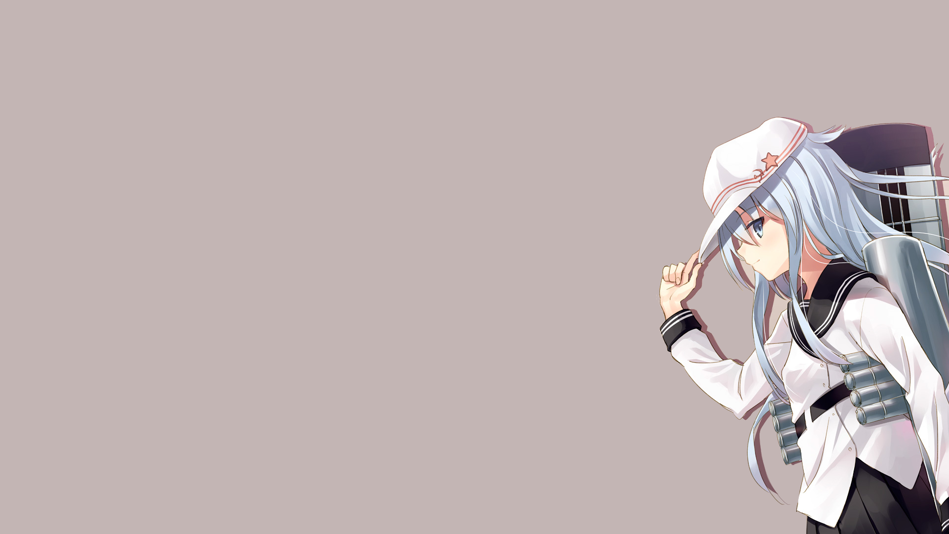 Hibiki from Kantai Collection wearing a cap HD Wallpaper