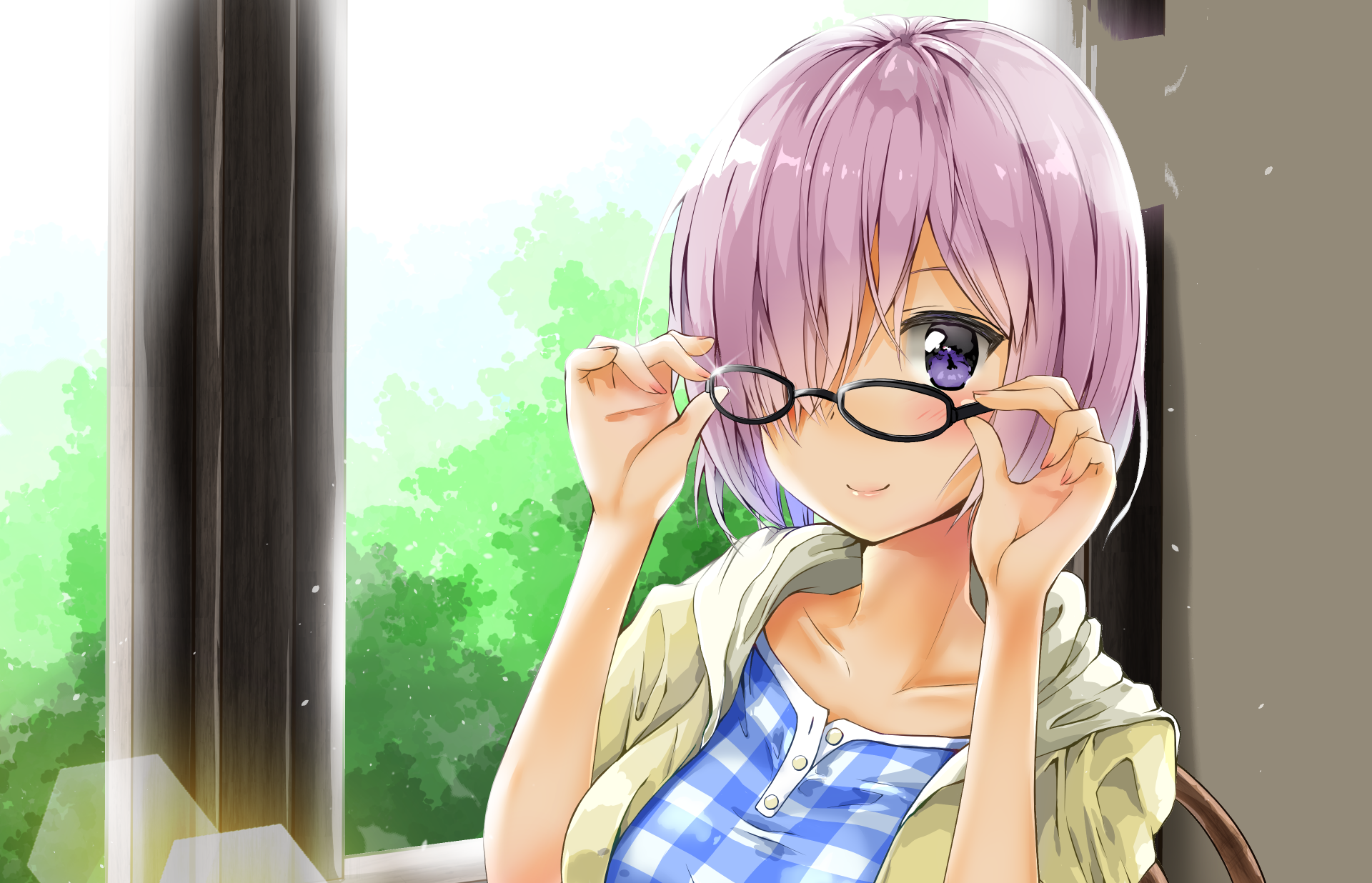 Mashu Kyrielight from Fate/Grand Order wearing glasses HD Wallpaper
